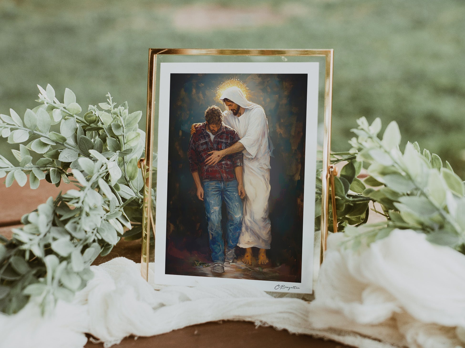 Lean on Him | Signed Handmade Art Print