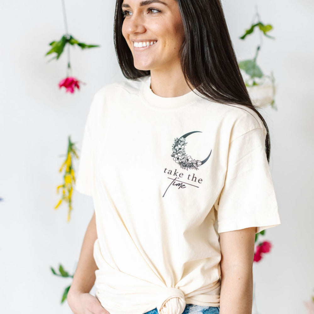 Take the Time (Front Pocket) w/ To Expand Your Mind (Back) - Comfort Colors Tee