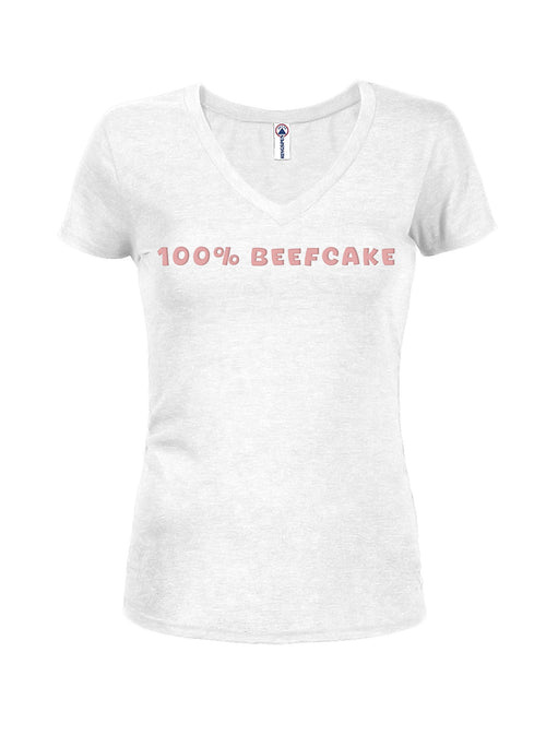 100% Beefcake Juniors V Neck T-Shirt