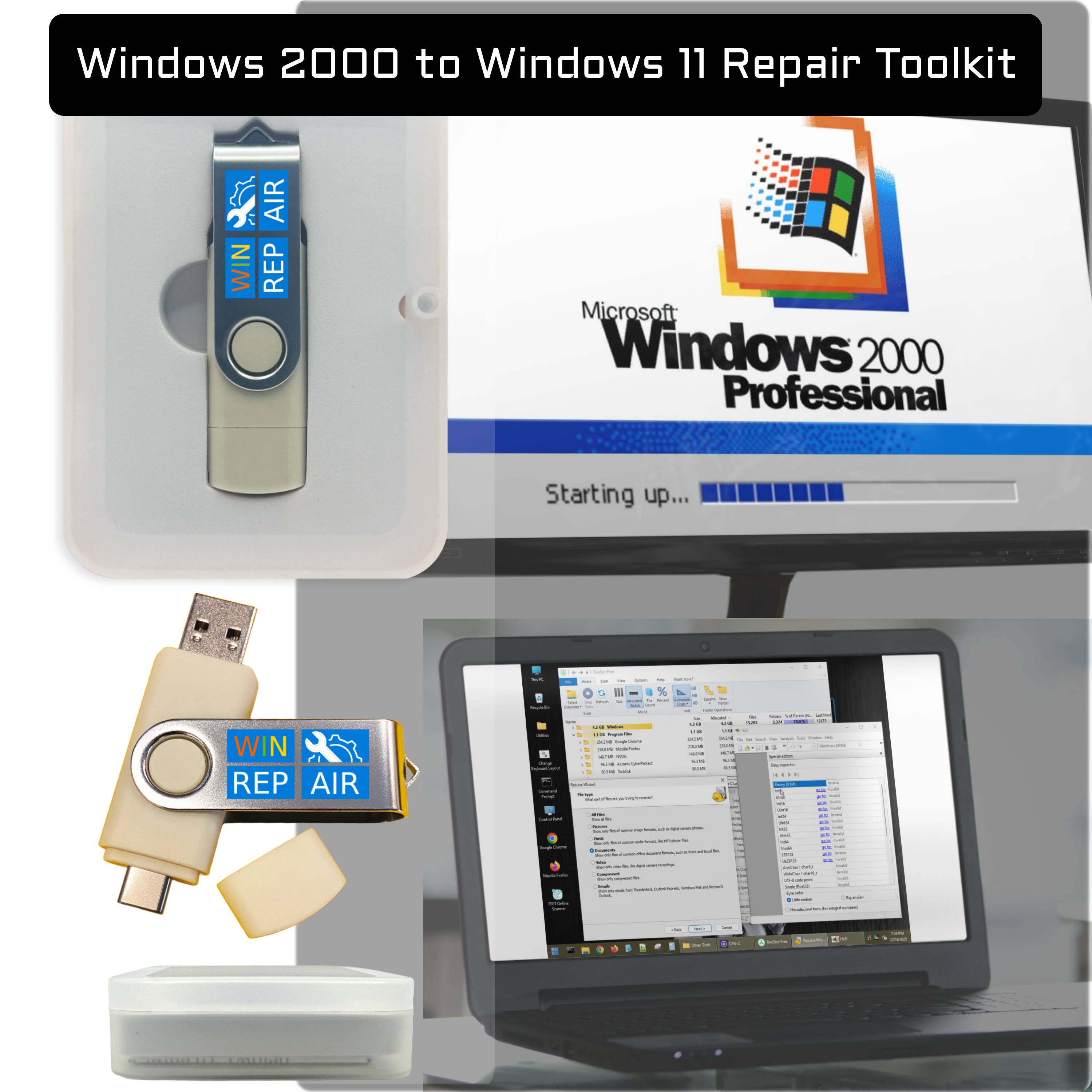 Windows Repair USB Toolkit – 13-in-1 Bootable Recovery, Reinstall & Password Reset Drive