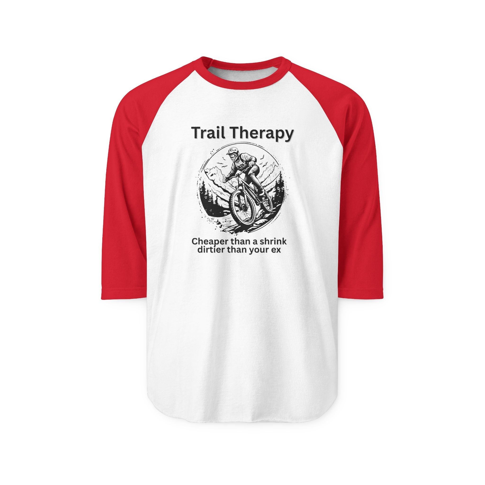 Trail Therapy - Raglan Shirt, Funny Sports Tee, Casual Wear, Gift for Klunkers