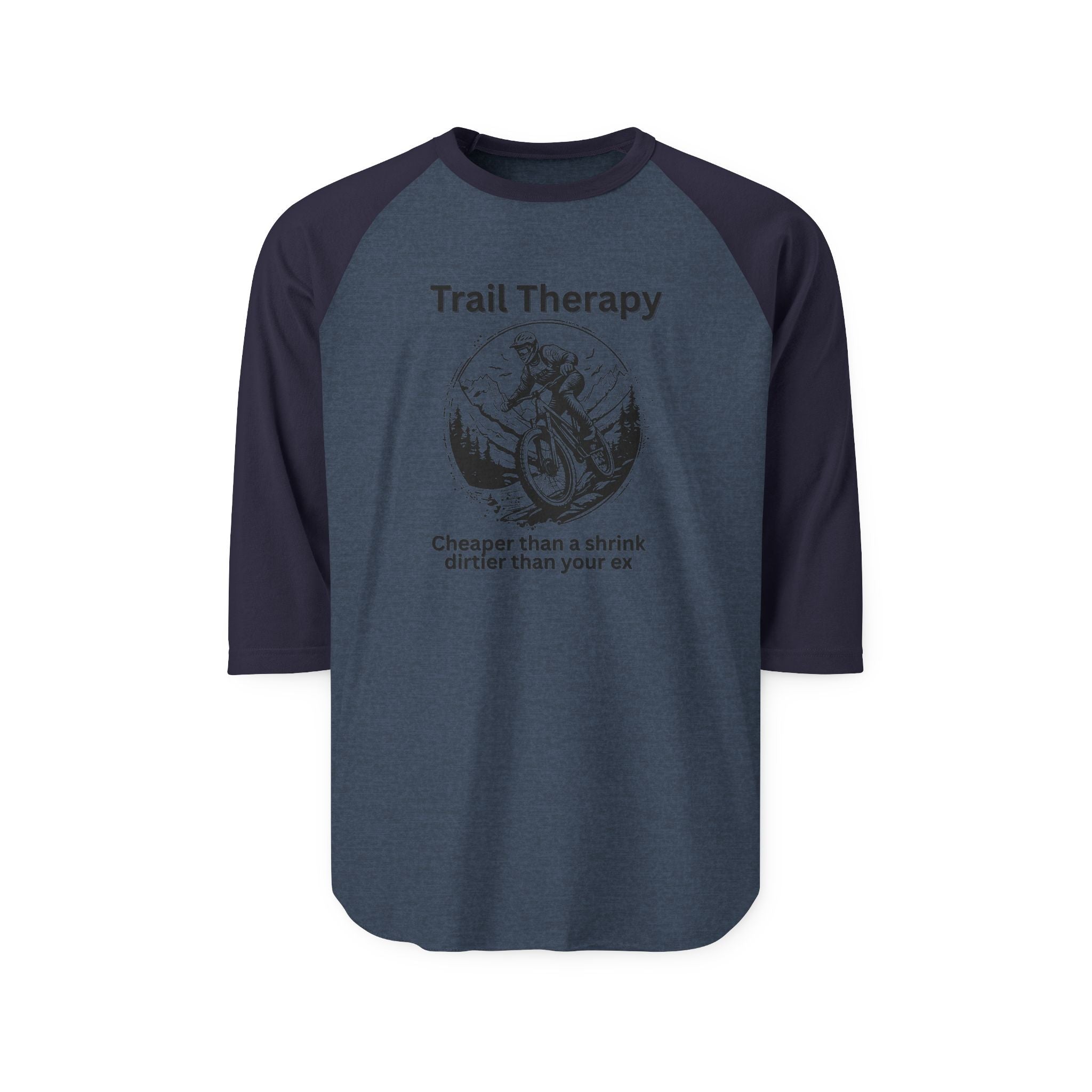 Trail Therapy - Raglan Shirt, Funny Sports Tee, Casual Wear, Gift for Klunkers