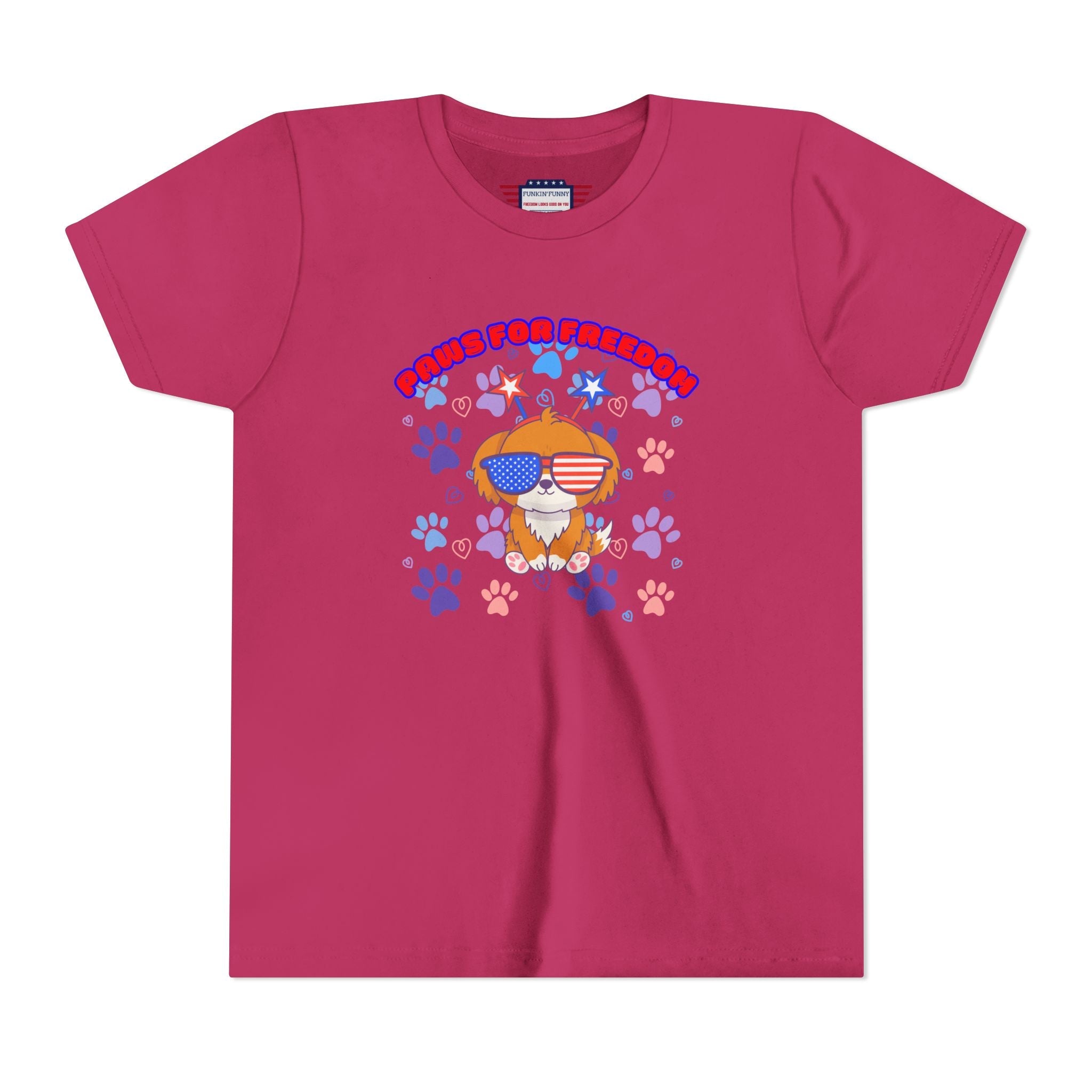 Youth - 'Paws for Freedom' Unisex Classic Tee - Celebrate Pets & Patriotism