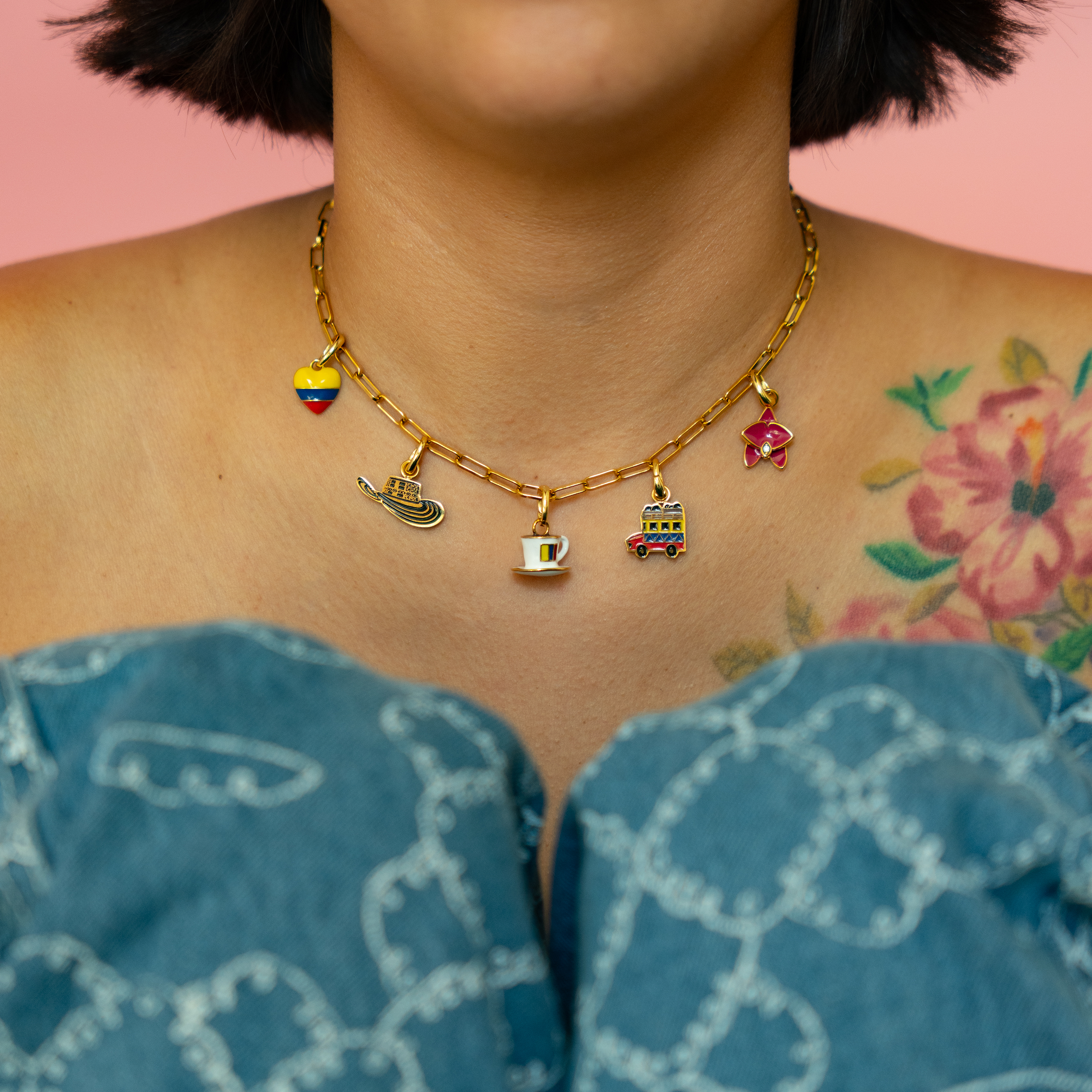 Paperclip Chain Necklace - Colombian Charms Collection