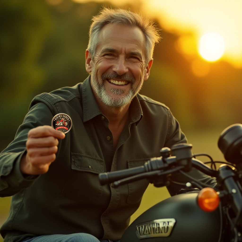 Riding Sober Recovery Affirmation Coin