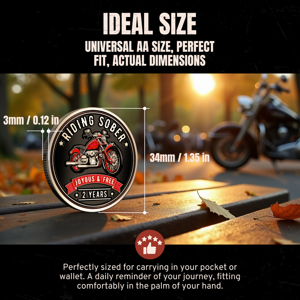 Riding Sober Recovery Affirmation Coin