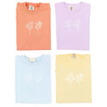 Embroidered Comfort Colors Tee - 2 Birth Flower w/ White Thread (center)