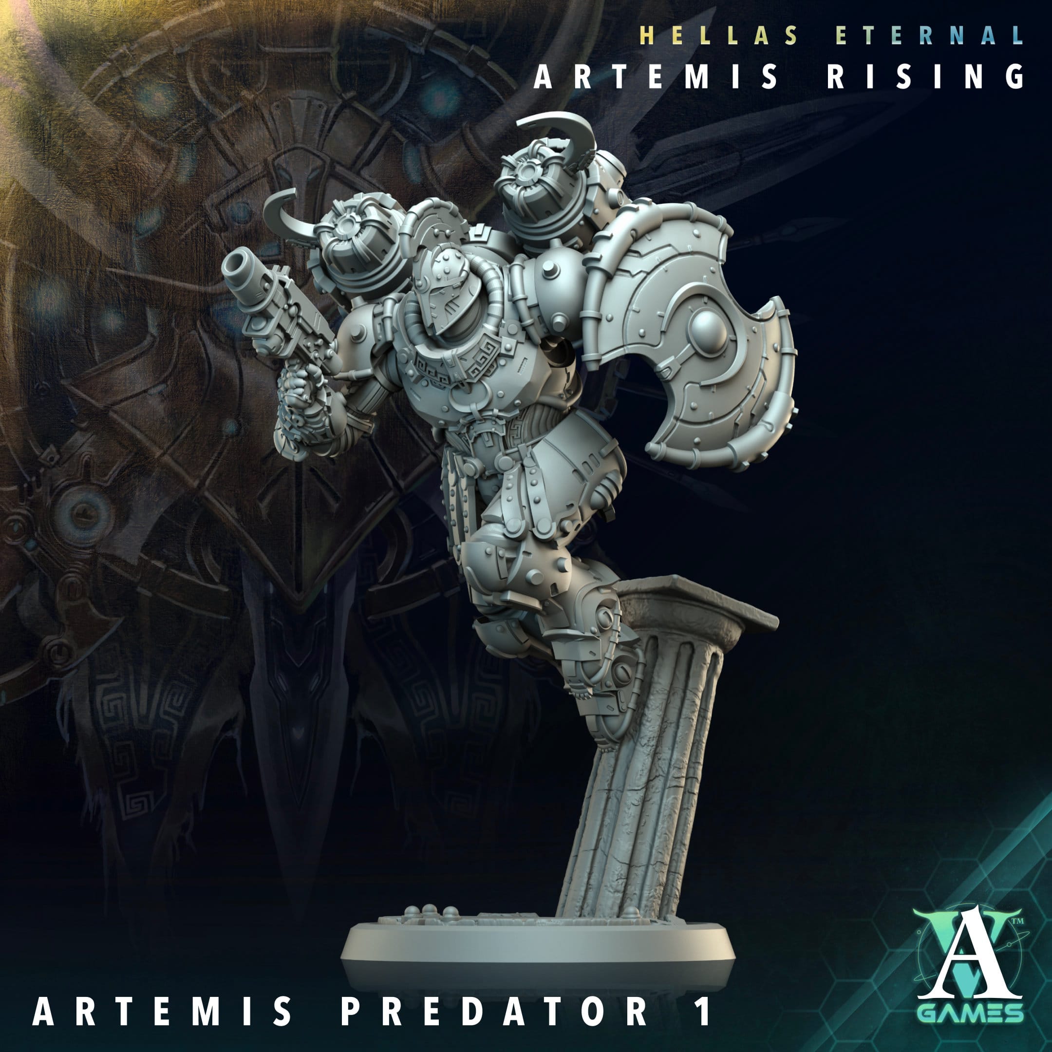 3D Printed Archvillain Games Apex Predator Artemis Predators Hellas Eternal Artemis Rising 28 32mm D&D