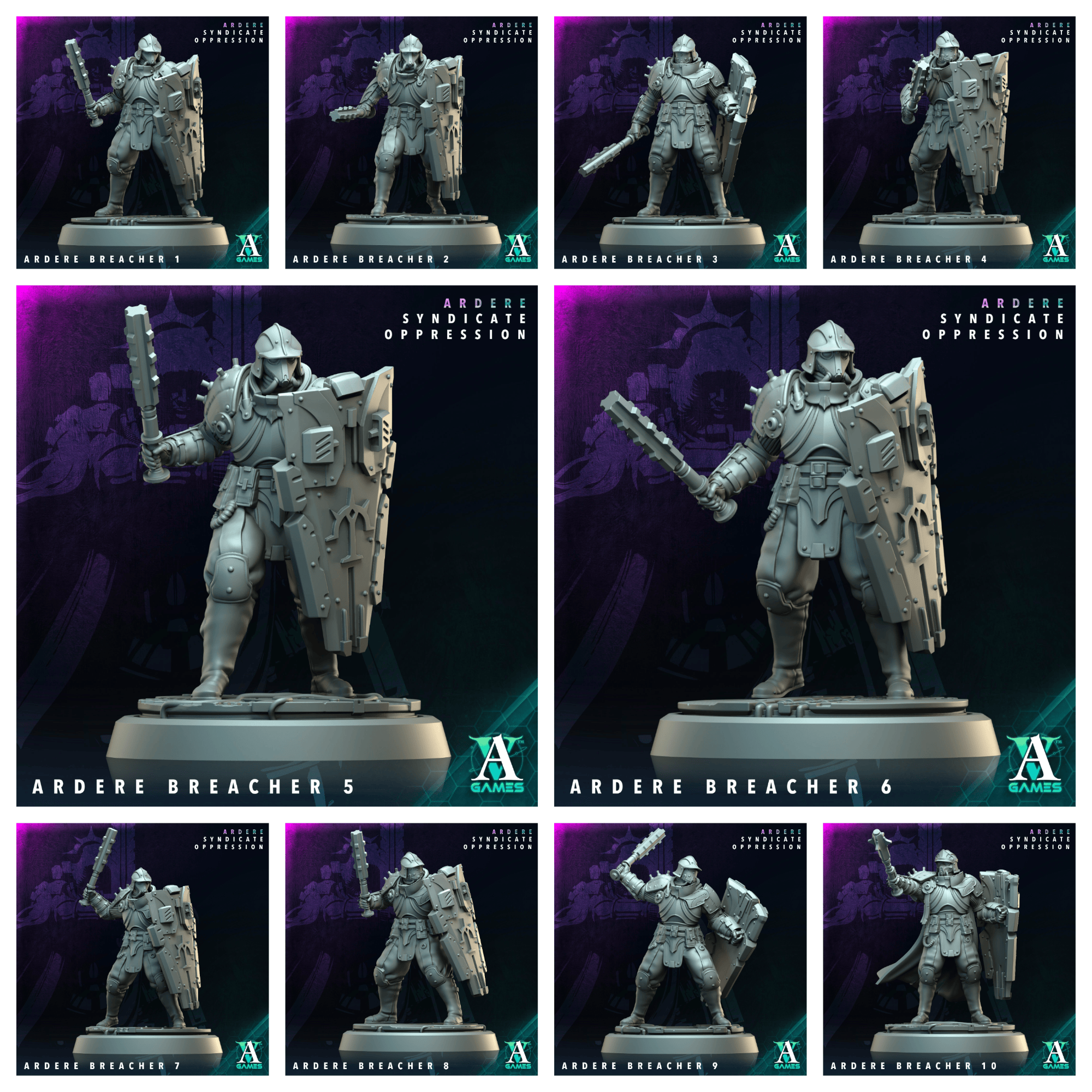 3D Printed Archvillain Games Ardere Breacher Ardere - Syndicate Oppression 28 32mm D&D