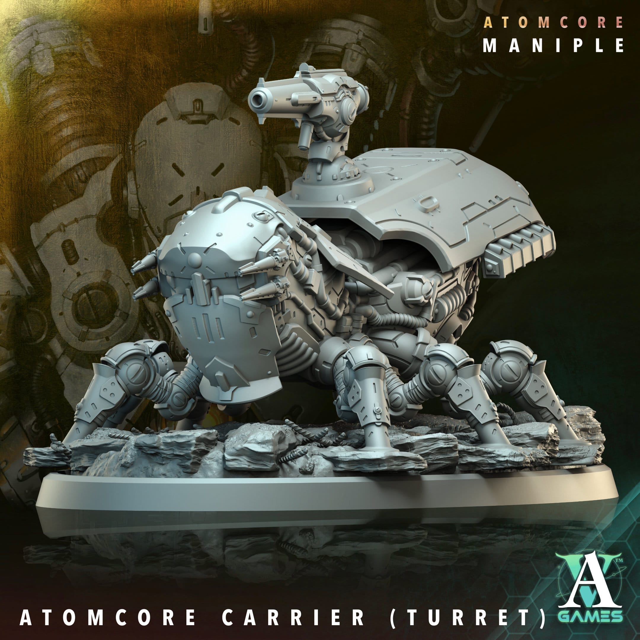 3D Printed Archvillain Games Atomcore Carrier Atomcore Maniple 28 32mm D&D