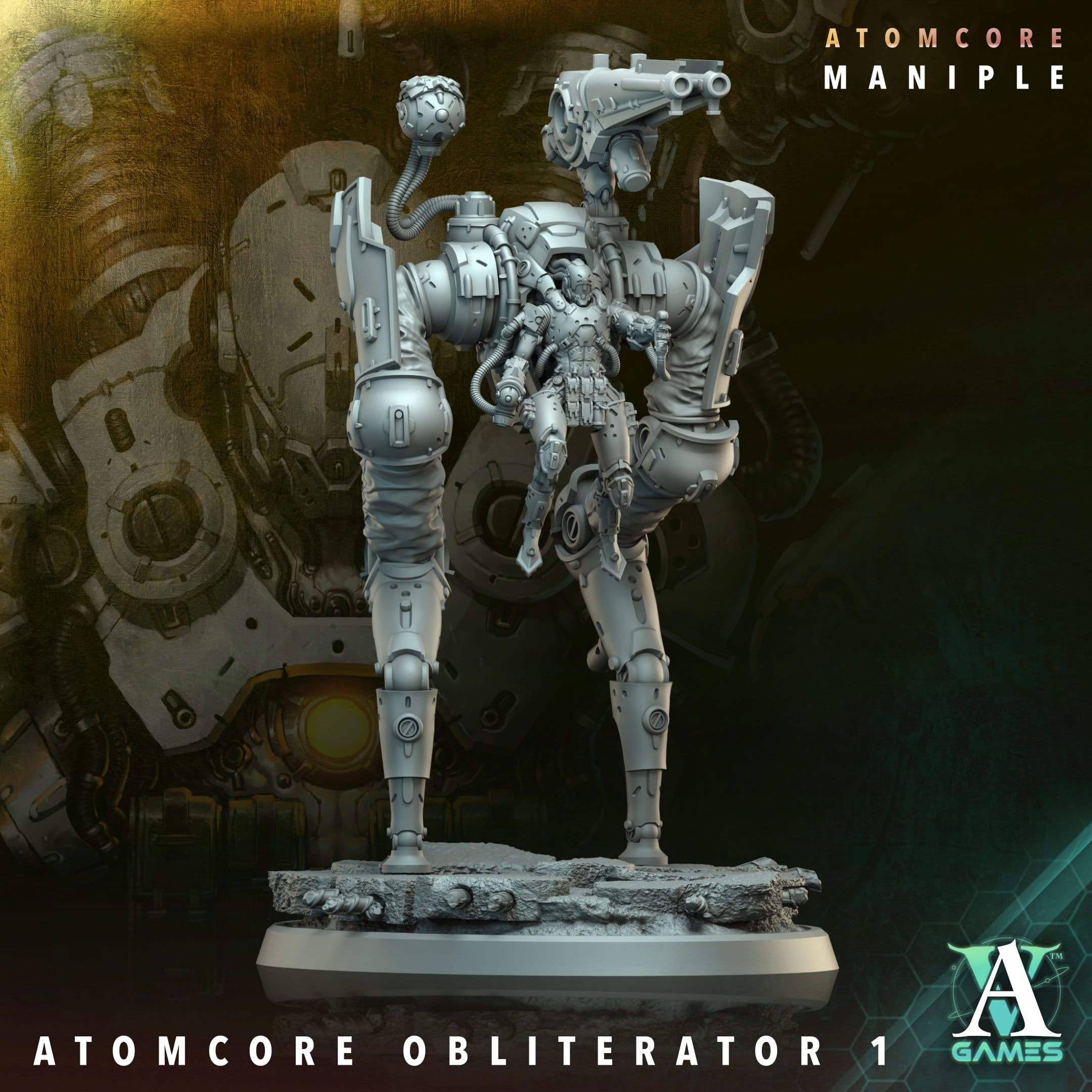 3D Printed Archvillain Games Atomcore Obliterator Atomcore Maniple 28 32mm D&D