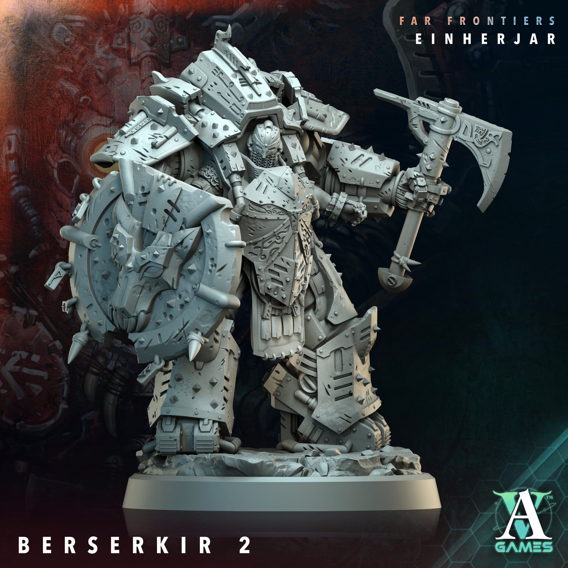 3D Printed Archvillain Games Berserkir Far Frontiers Einherjar 28 32mm D&D