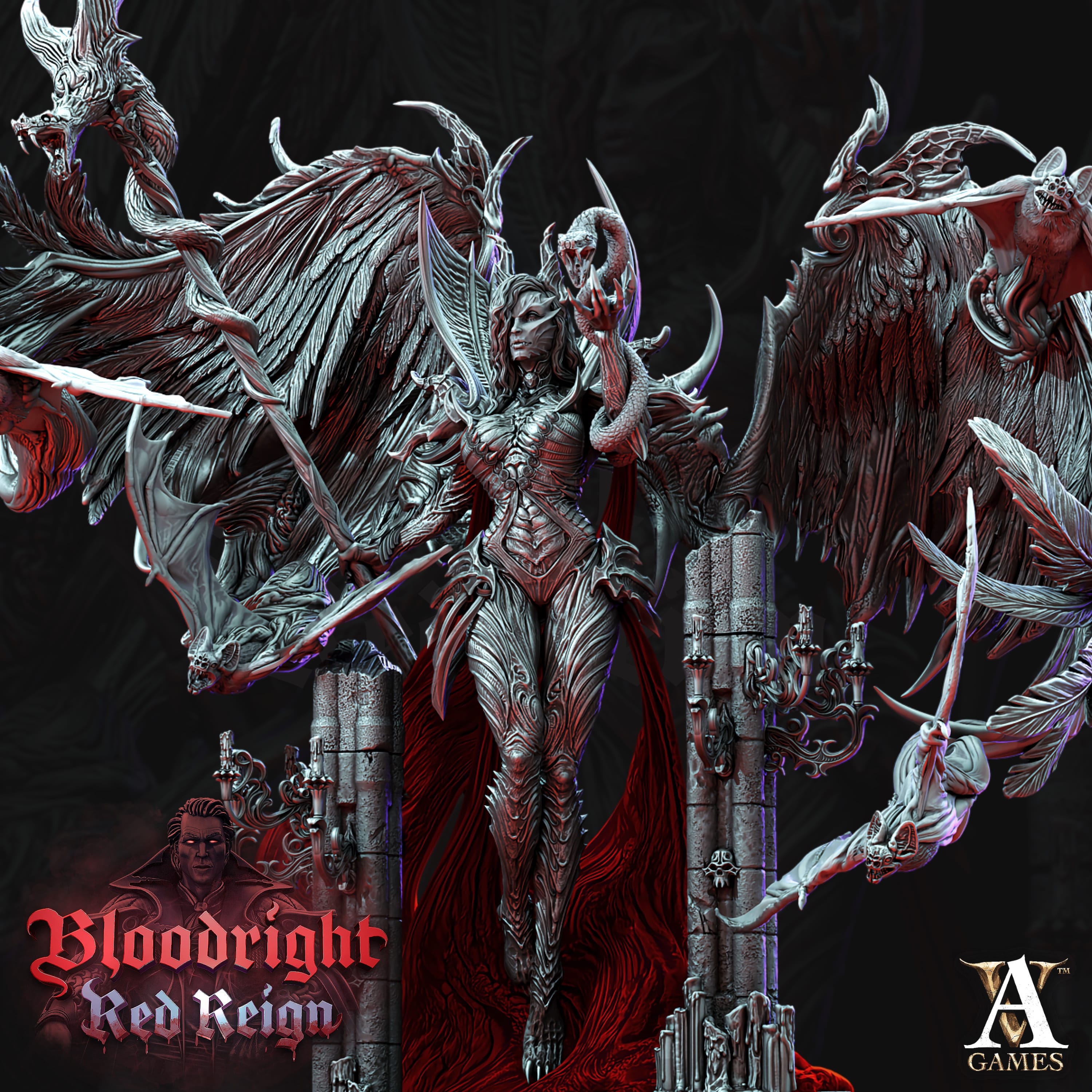 3D Printed Archvillain Games Bloodright Red Reign - Lilith 28mm 32mm D&D