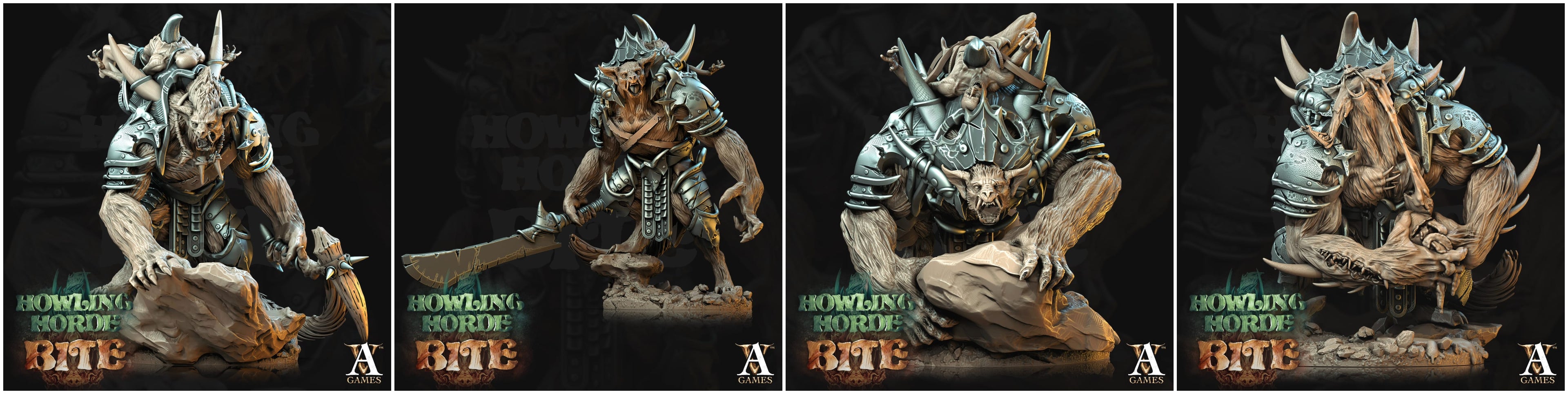 3D Printed Archvillain Games Claws of Akata Howling Horde 28 32mm D&D