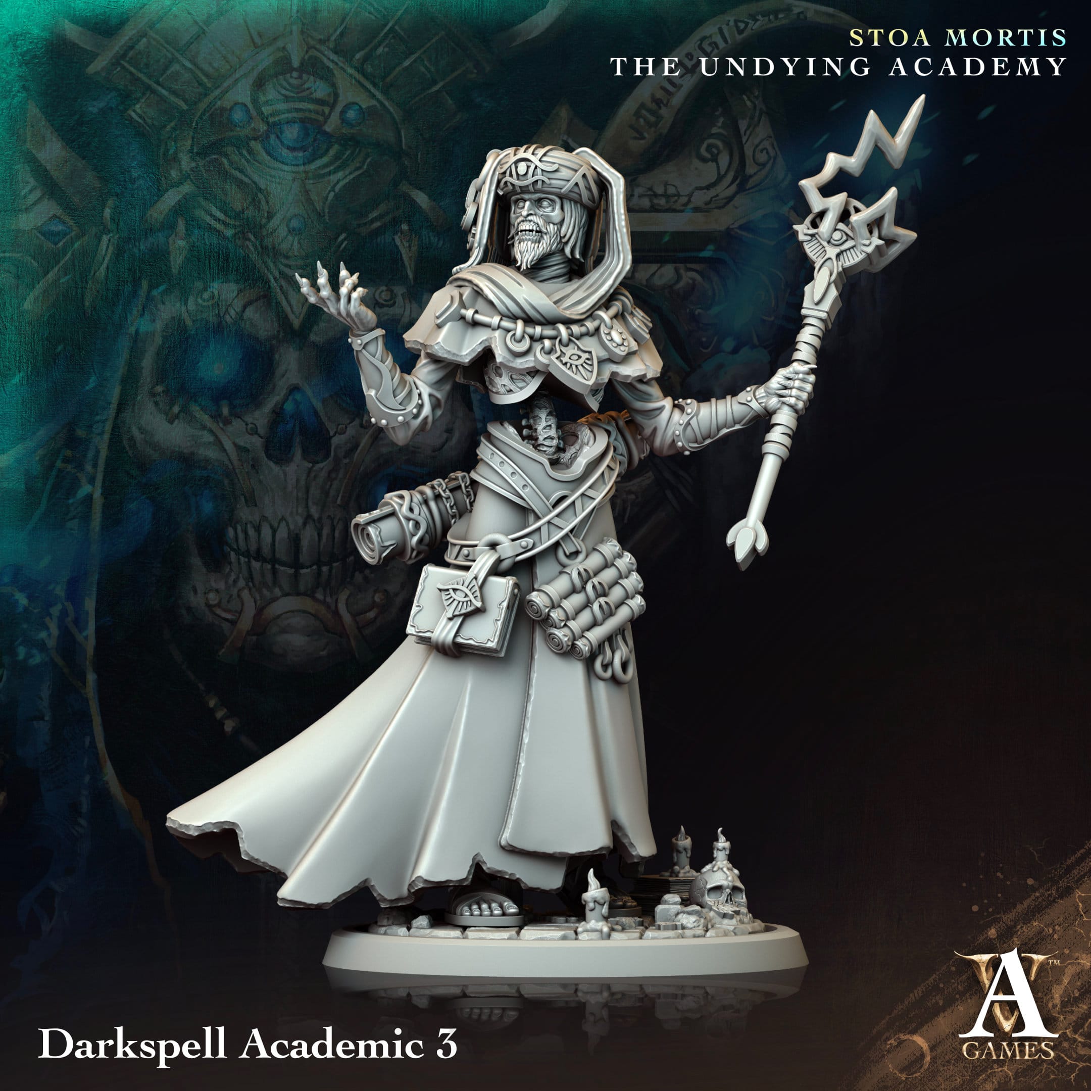 3D Printed Archvillain Games Darkspell Academic Stoa Mortis The Undying Academy 28 32mm D&D