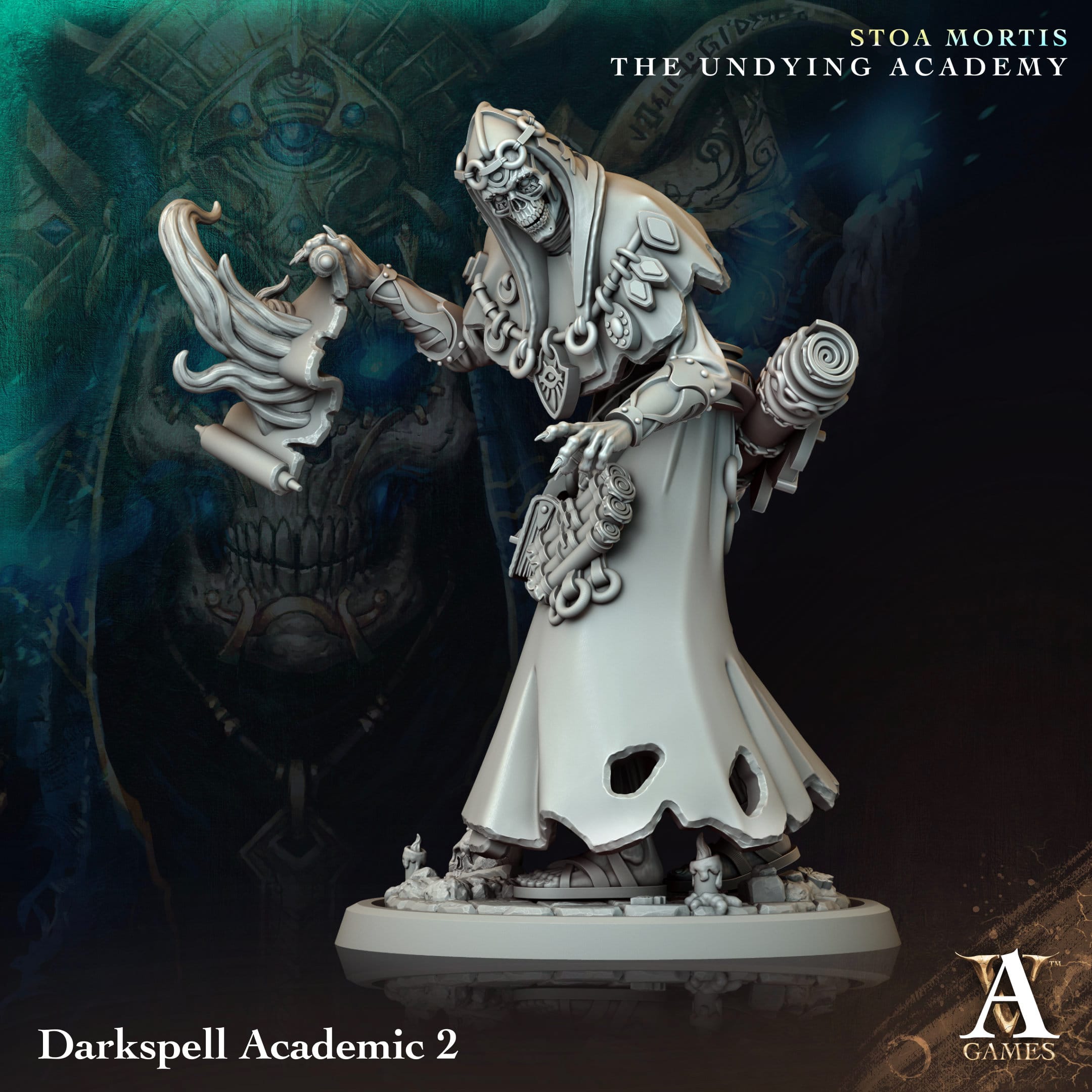 3D Printed Archvillain Games Darkspell Academic Stoa Mortis The Undying Academy 28 32mm D&D