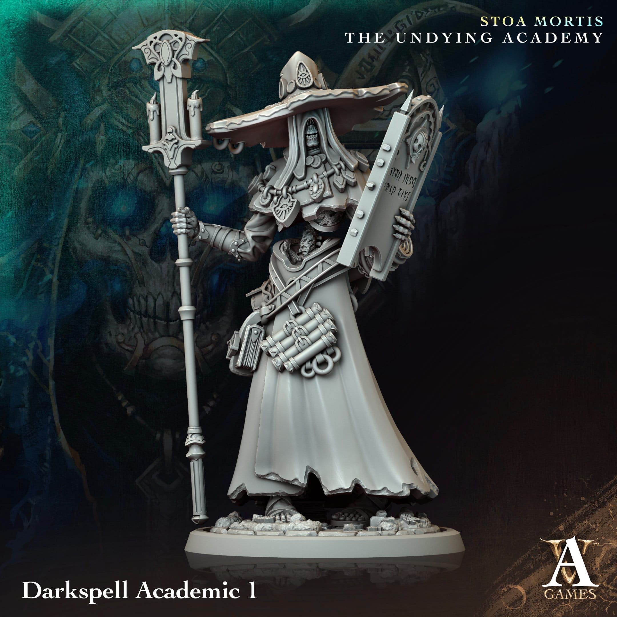 3D Printed Archvillain Games Darkspell Academic Stoa Mortis The Undying Academy 28 32mm D&D