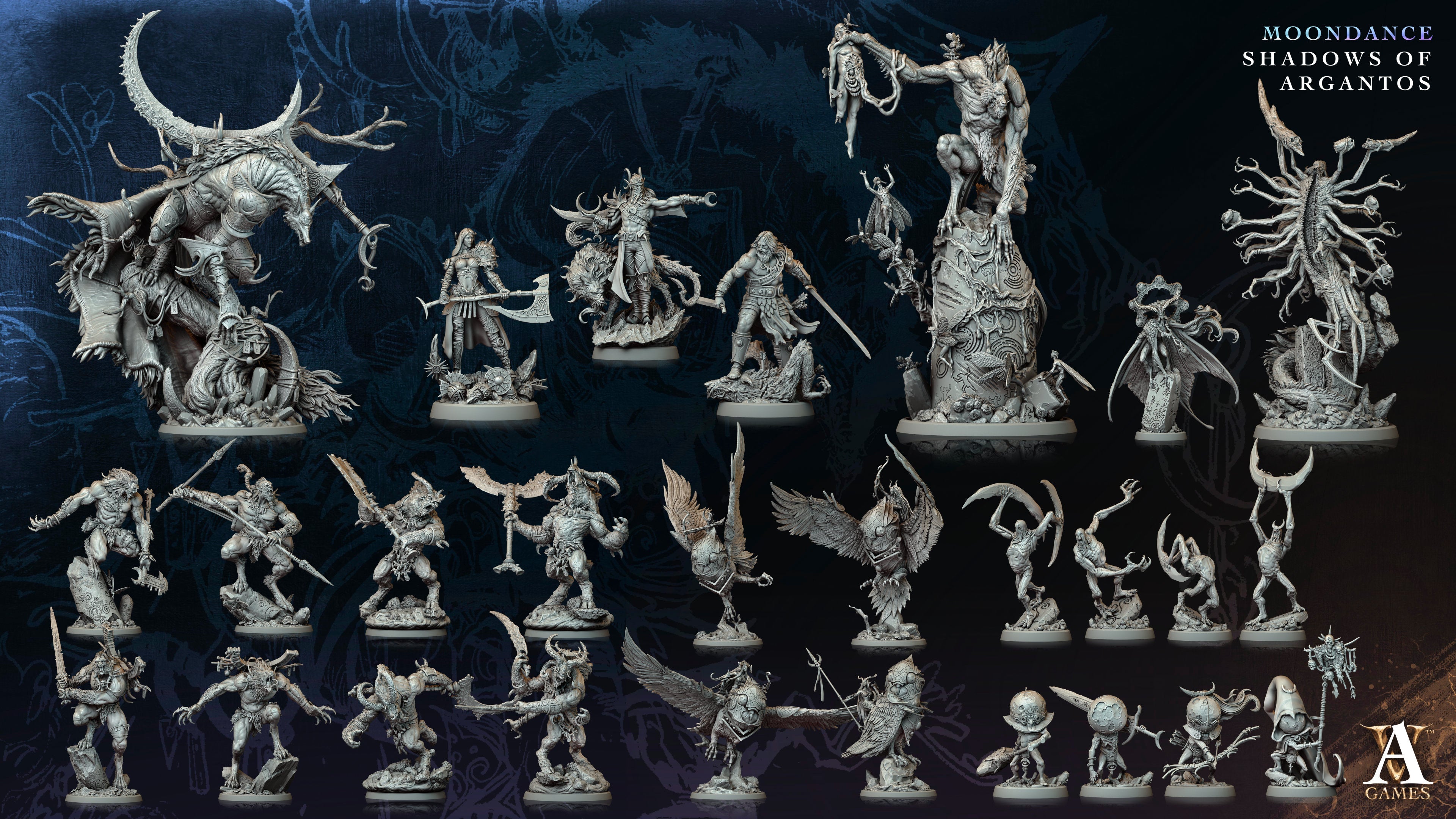 3D Printed Archvillain Games Moonmane Howler Moondance - Shadows of Argantos 28 32mm D&D
