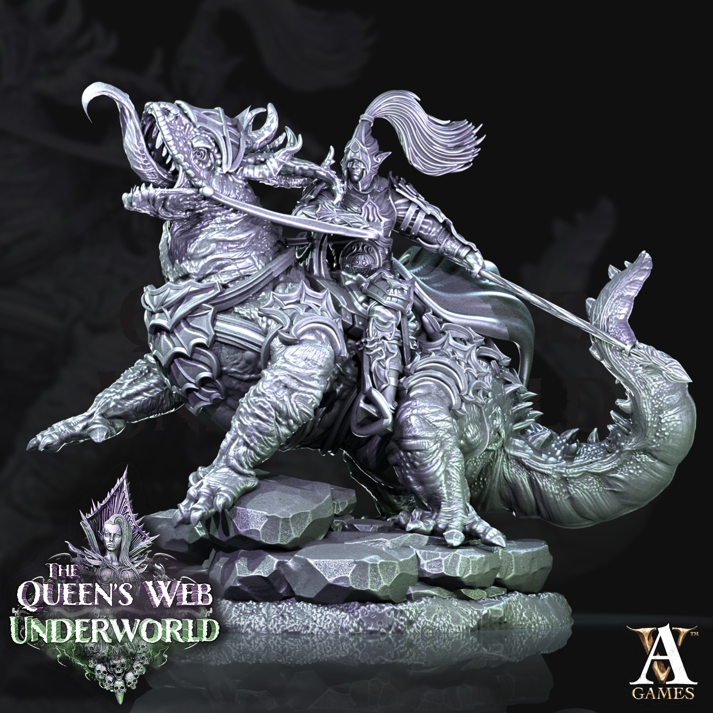3D Printed Archvillain Games Drokzok Riders The Queen's Web Underworld 28 32mm D&D
