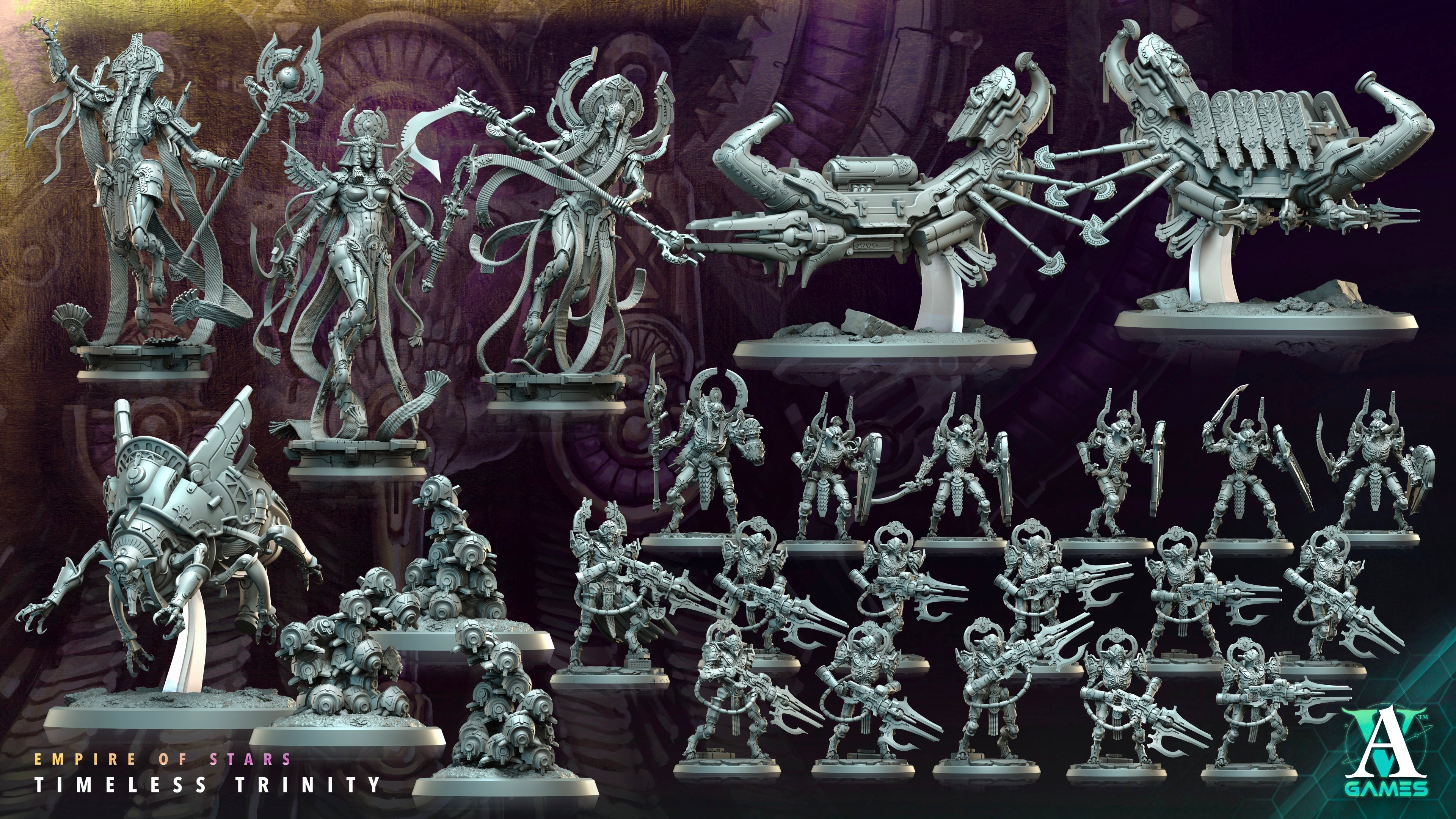 3D Printed Archvillain Games Necrophages Empire of Stars Timeless Trinity 28 32mm D&D
