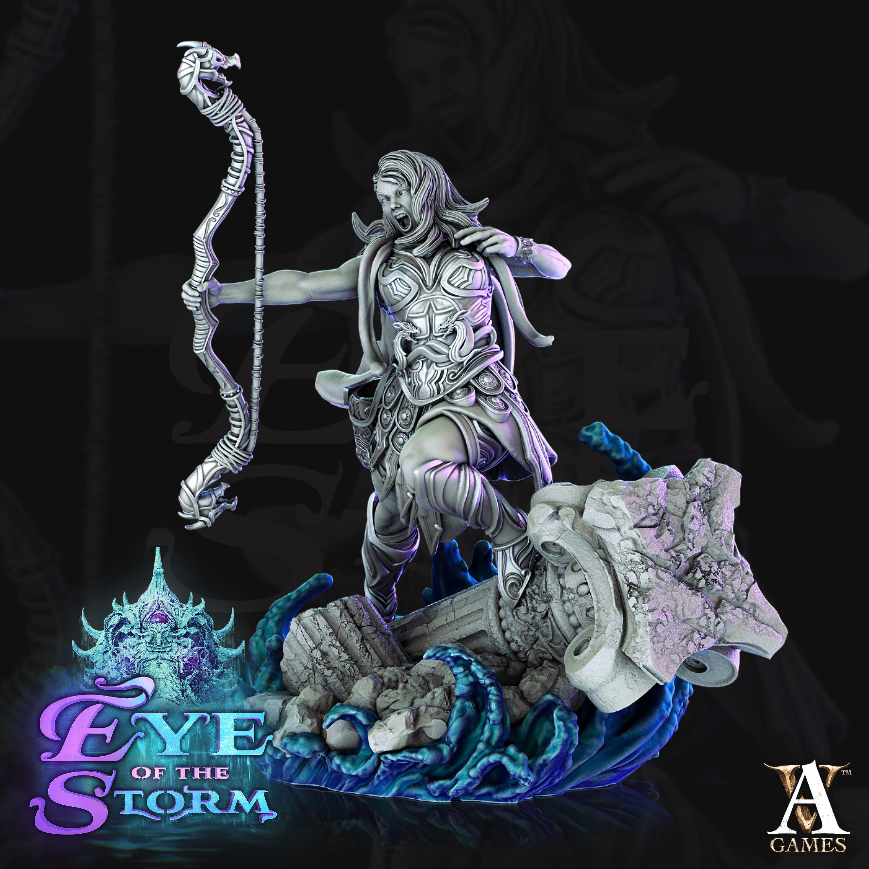 3D Printed Archvillain Games Eye of the Storm - Storm Giant Battlemaidens 28mm 32mm D&D