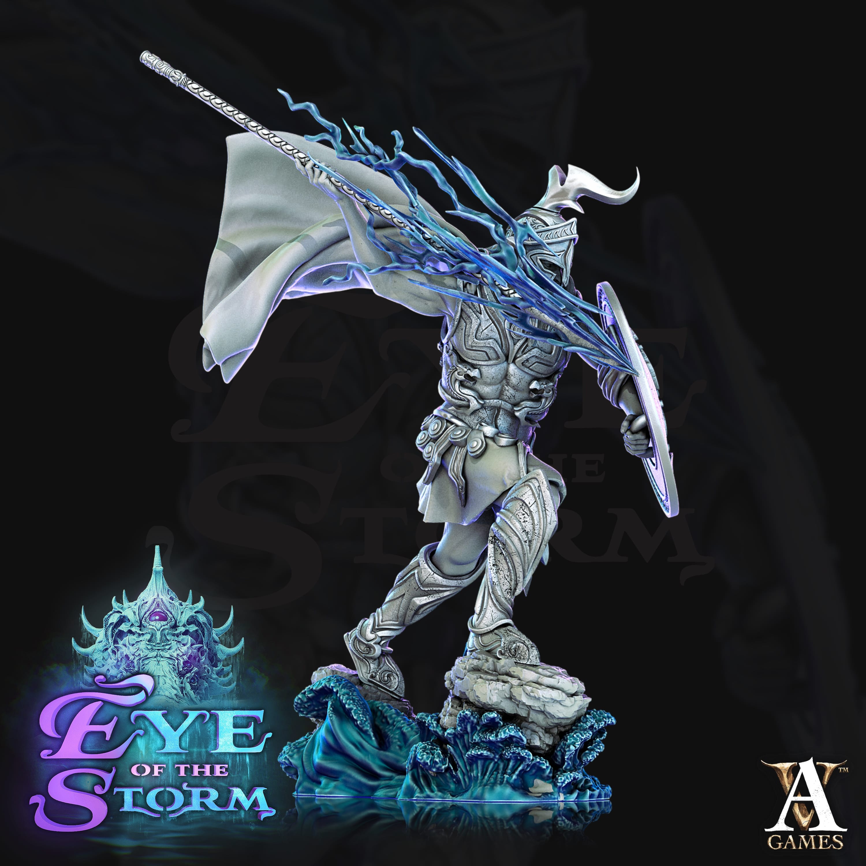 3D Printed Archvillain Games Eye of the Storm - Storm Giant Hoplites 28mm 32mm D&D