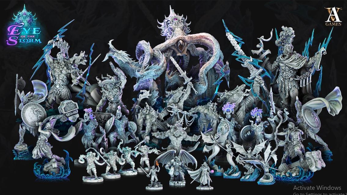 3D Printed Archvillain Games Eye of the Storm - Storm Sirens 28mm 32mm D&D
