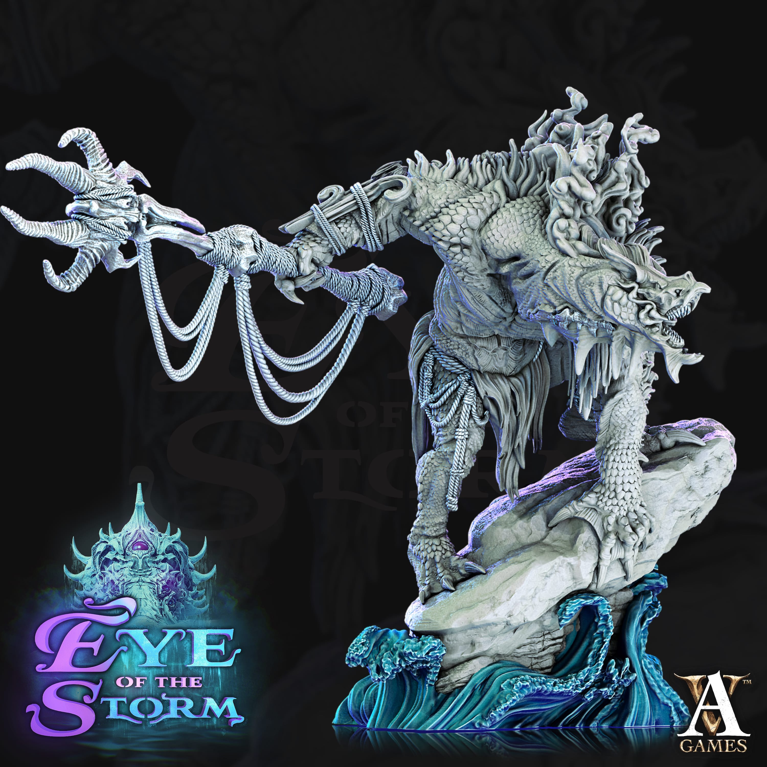 3D Printed Archvillain Games Eye of the Storm - Storm Trolls 28mm 32mm D&D
