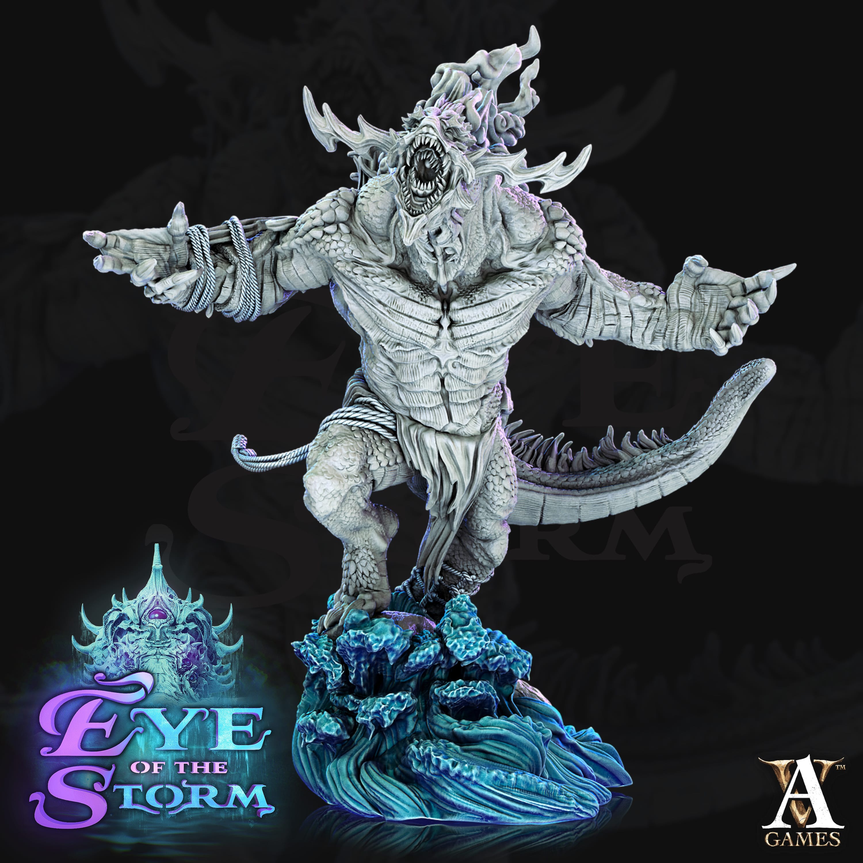 3D Printed Archvillain Games Eye of the Storm - Storm Trolls 28mm 32mm D&D