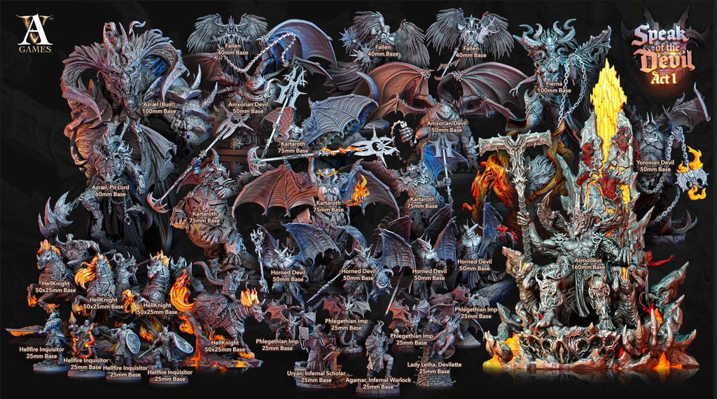 3D Printed Archvillain Games Fallen Speak of the Devil Act I 28 32mm D&D