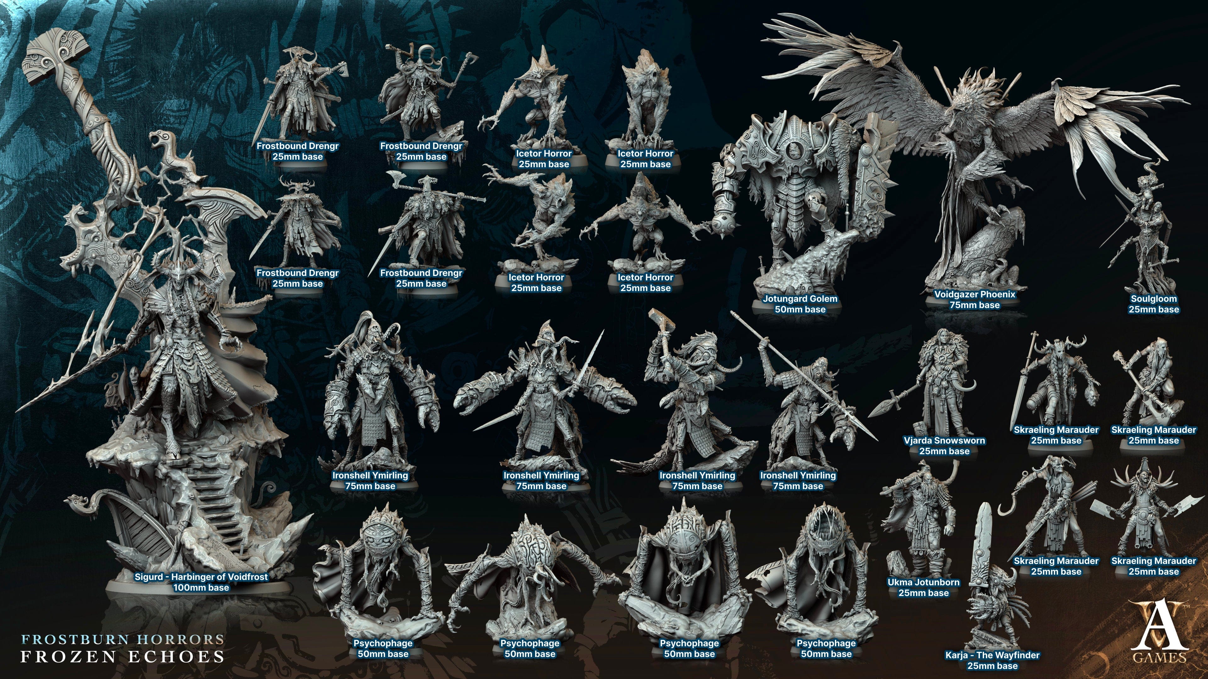 3D Printed Archvillain Games Psychophage Frostburn Horrors Frozen Echoes 28 32mm D&D