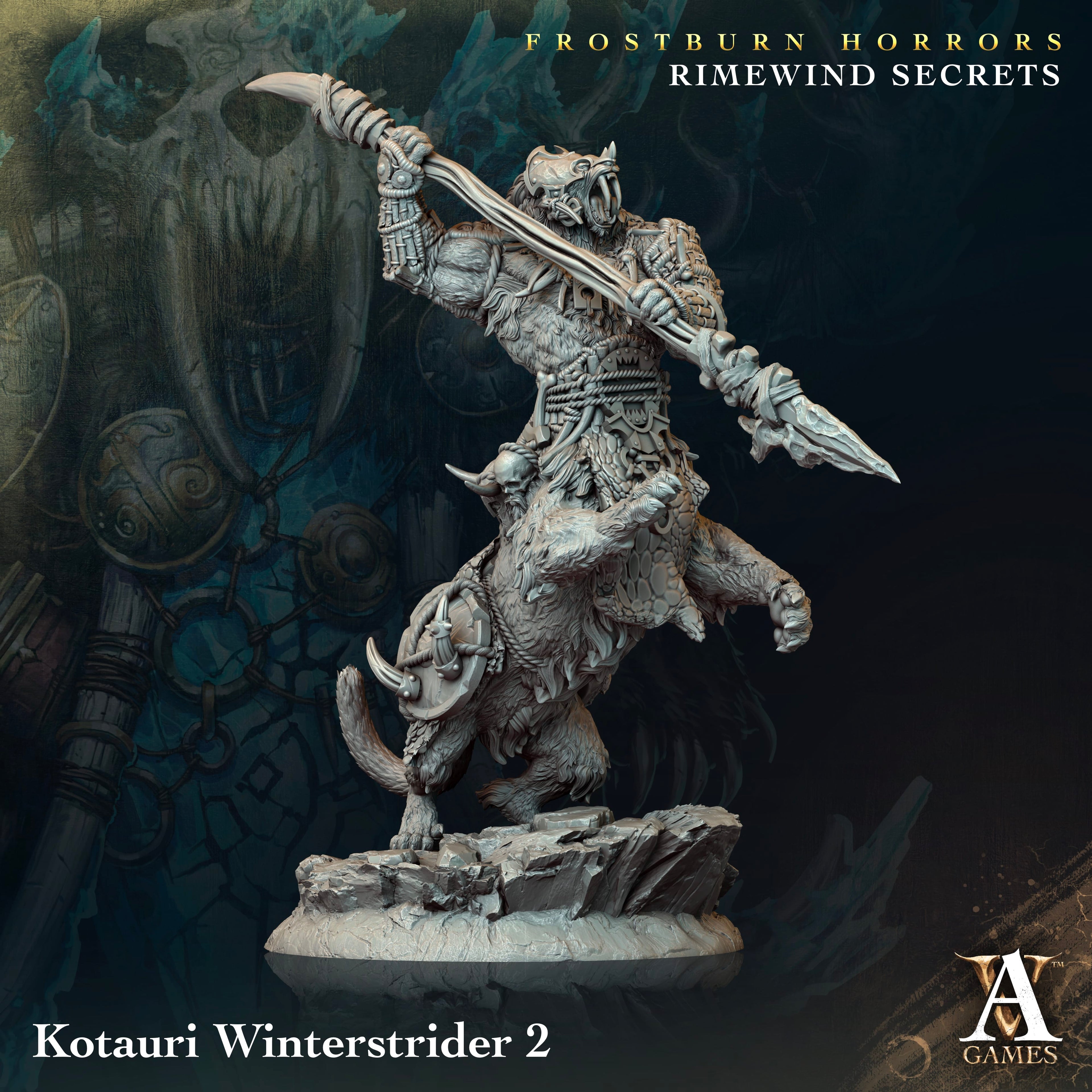 3D Printed Archvillain Games Frostburn Horrors Rimewind Secrets - Kotauri Winterstrider 28mm 32mm D&D