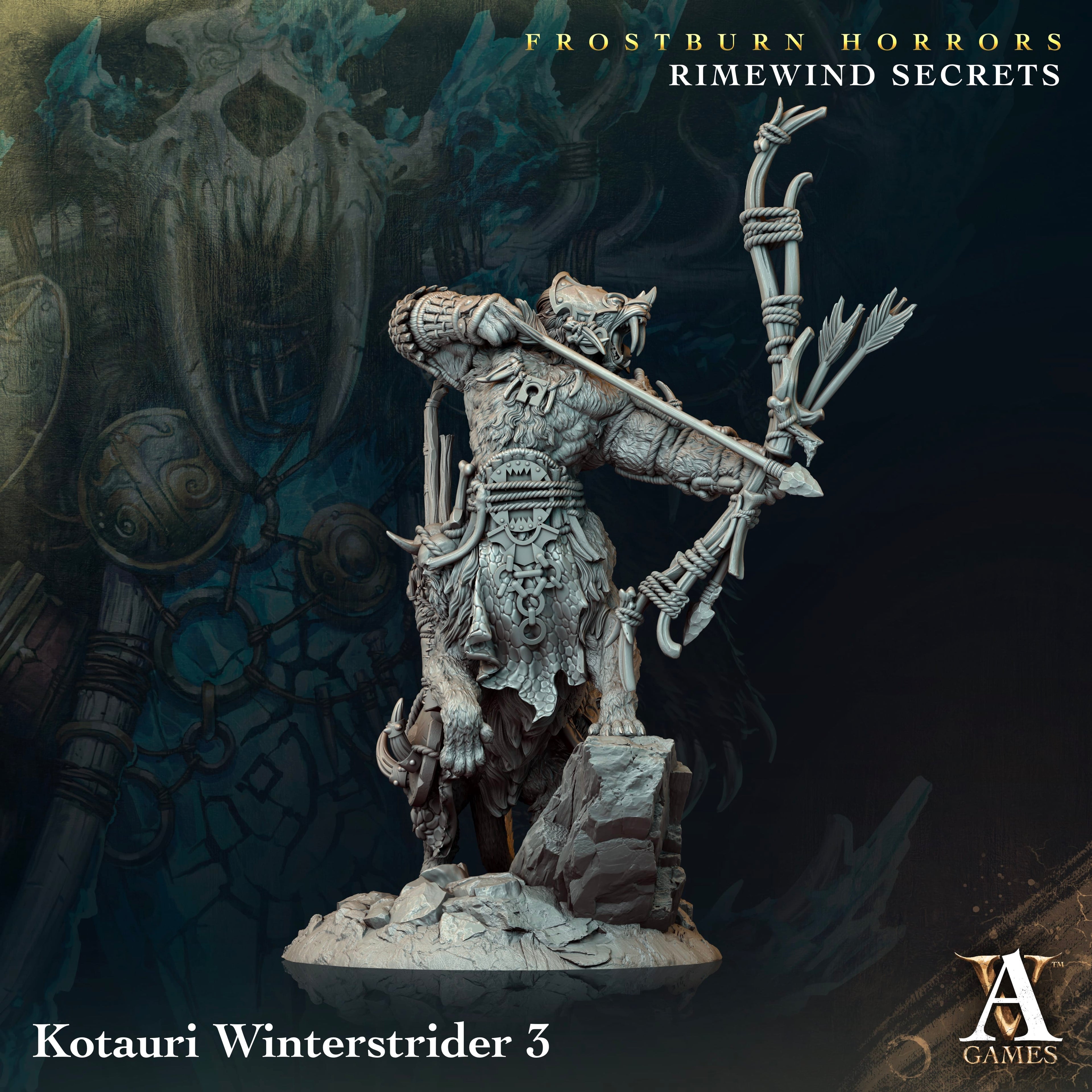 3D Printed Archvillain Games Frostburn Horrors Rimewind Secrets - Kotauri Winterstrider 28mm 32mm D&D