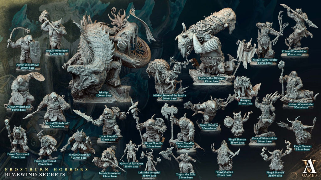 3D Printed Archvillain Games Frostburn Horrors Rimewind Secrets - Kotauri Winterstrider 28mm 32mm D&D