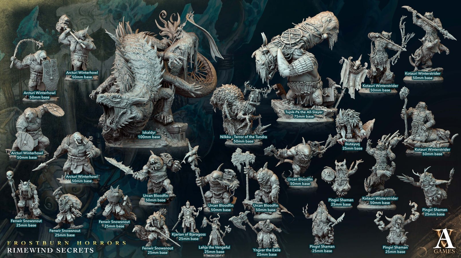 3D Printed Archvillain Games Frostburn Horrors Rimewind Secrets - Kotauri Winterstrider 28mm 32mm D&D