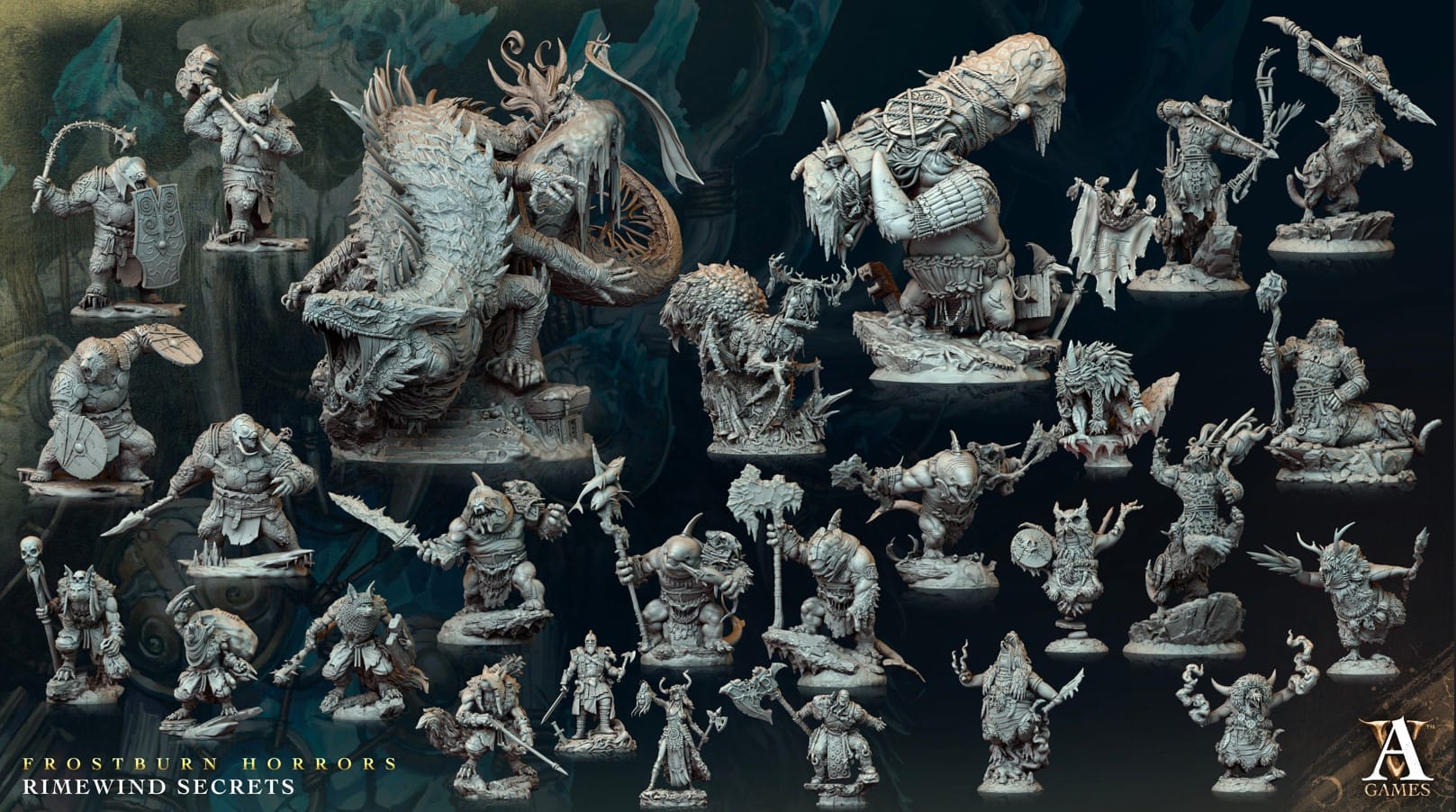 3D Printed Archvillain Games Frostburn Horrors Rimewind Secrets - Urcan Bloodfin 28mm 32mm D&D