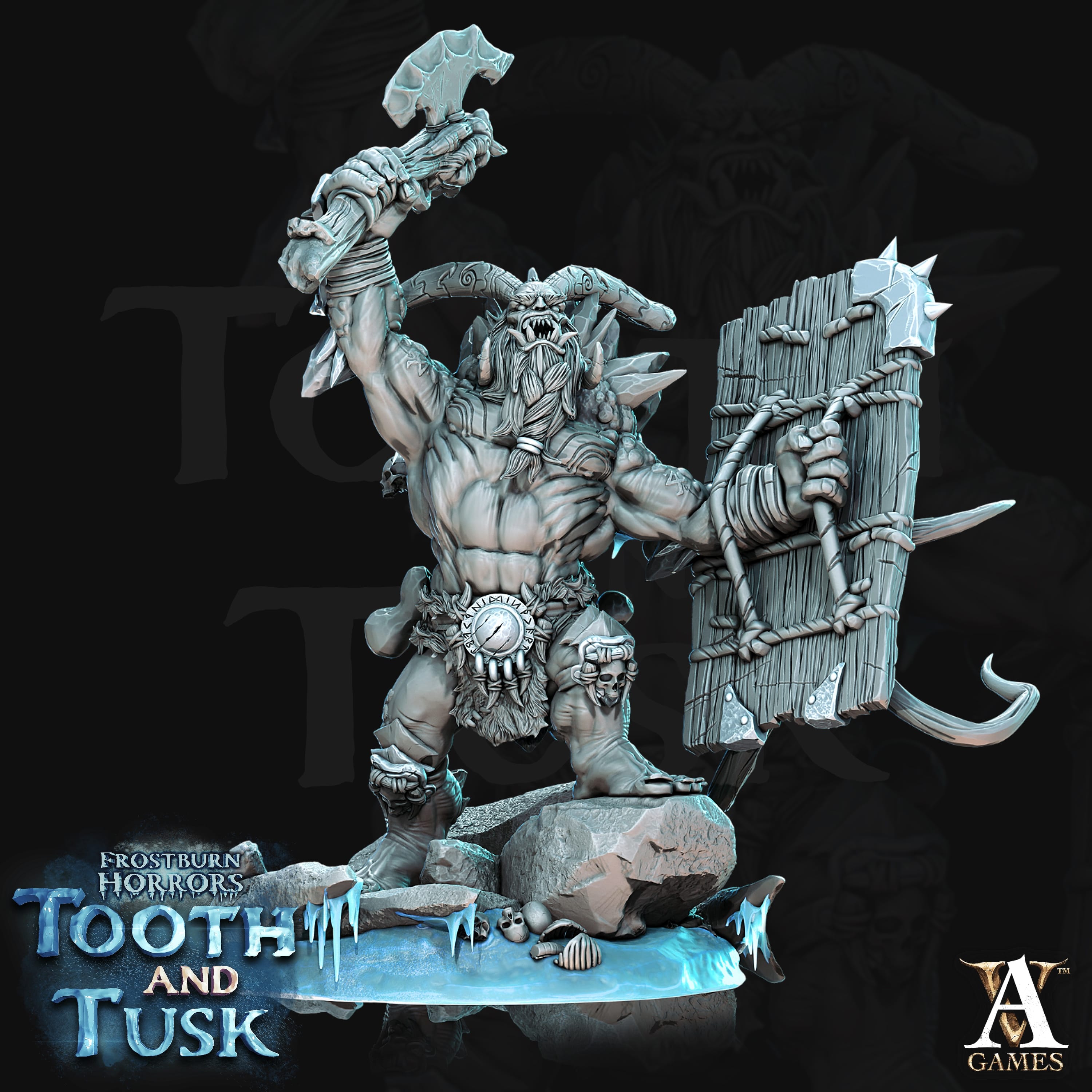 3D Printed Archvillain Games Frostburn Horrors Tooth and Tusk - Ice Trolls 28mm 32mm D&D