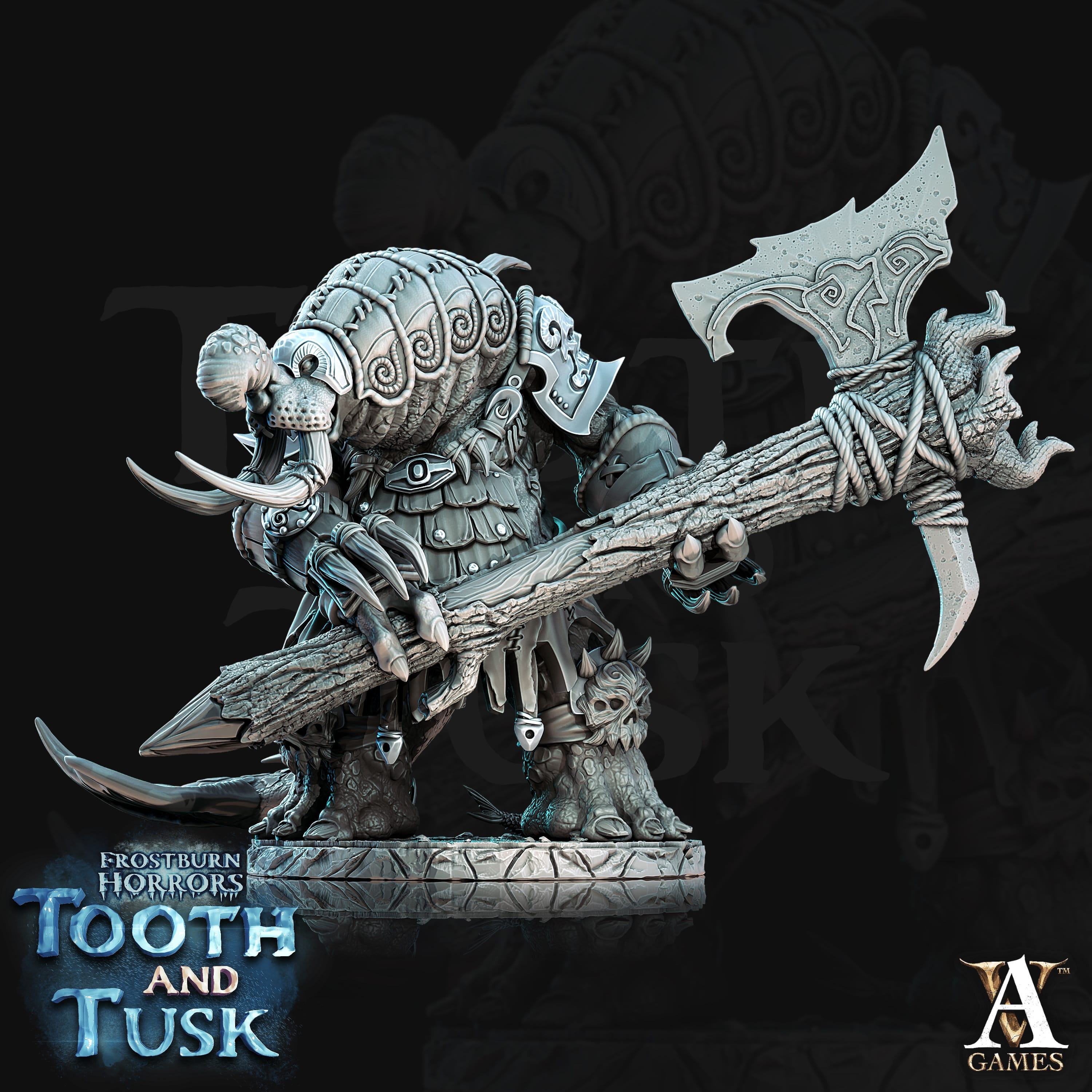 3D Printed Archvillain Games Frostburn Horrors Tooth and Tusk - Odoben 28mm 32mm D&D