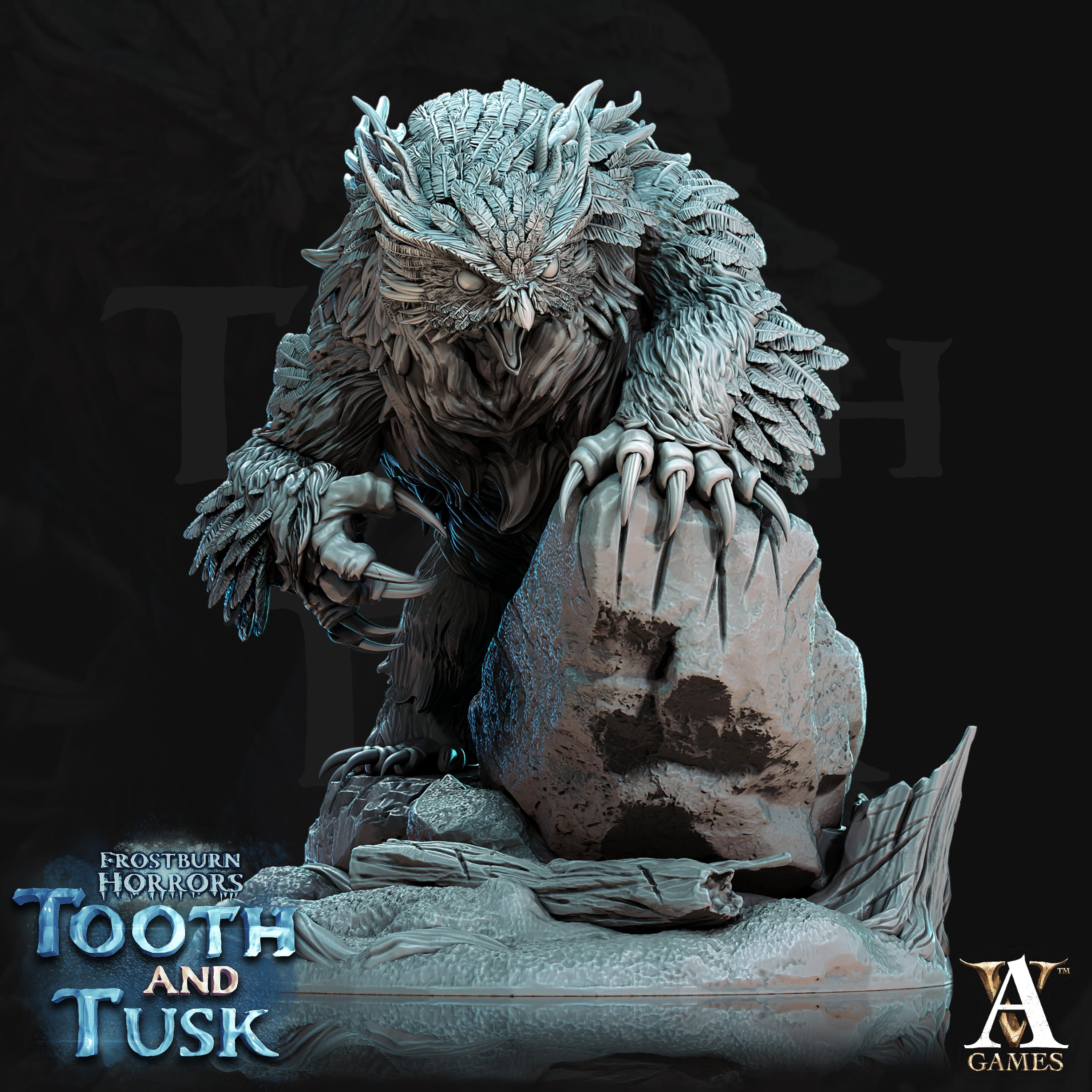 3D Printed Archvillain Games Frostburn Horrors Tooth and Tusk - Owlbears 28mm 32mm D&D