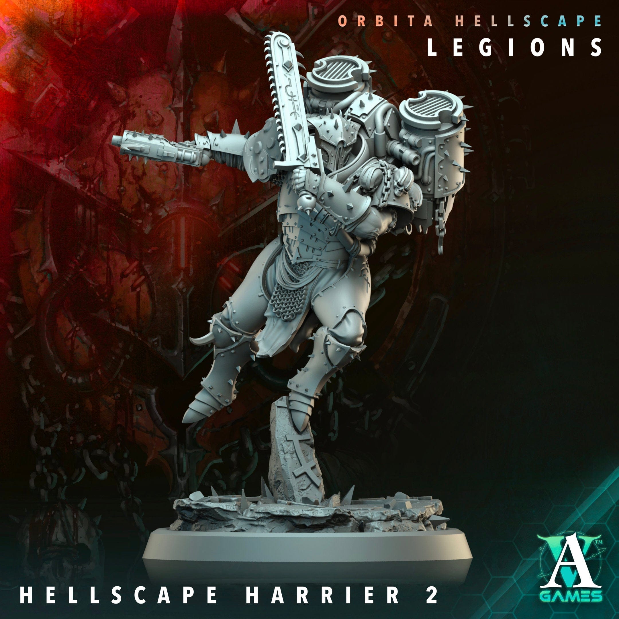 3D Printed Archvillain Games Hellscape Harrier Orbita Hellscape - Legions 28 32mm D&D