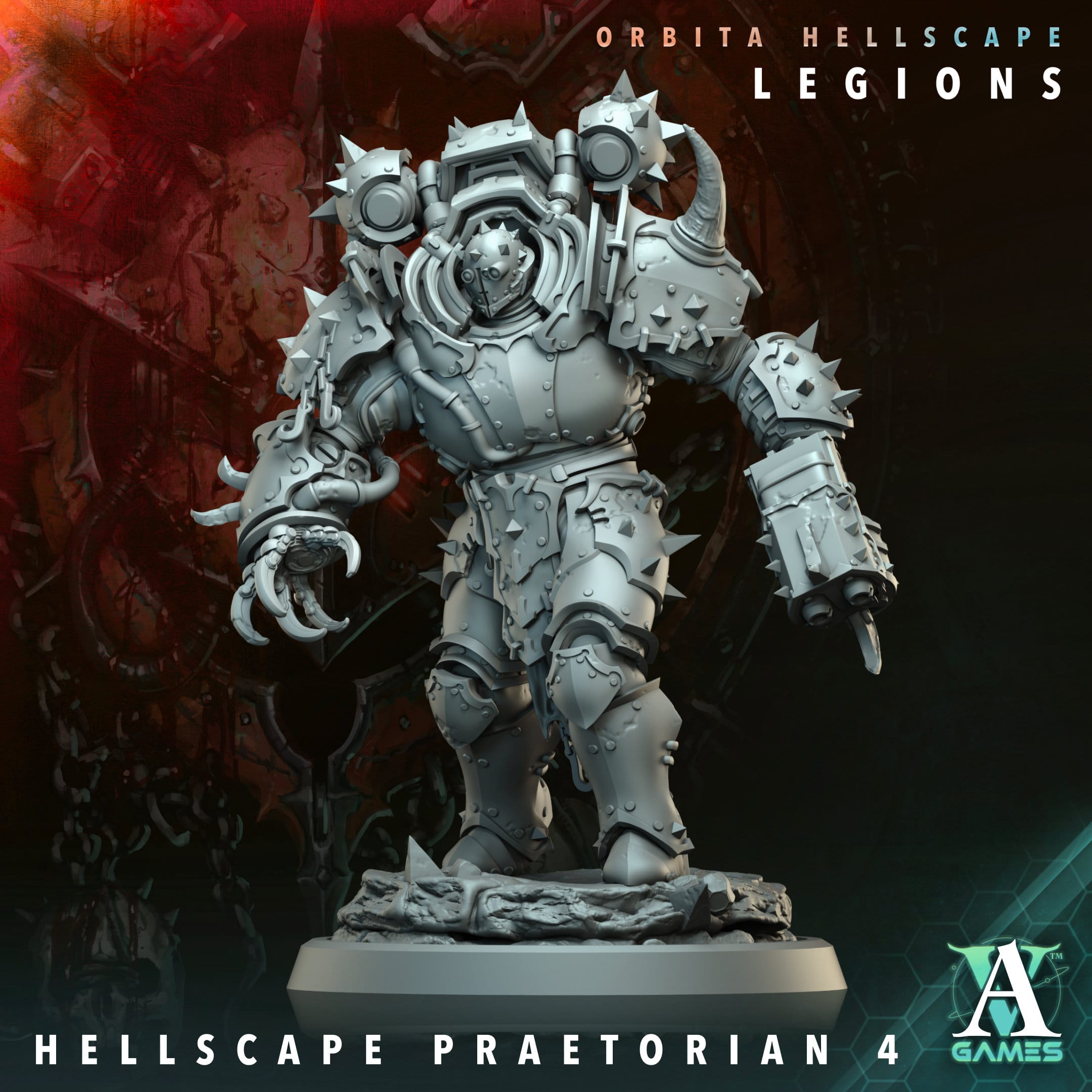 3D Printed Archvillain Games Hellscape Praetorian Orbita Hellscape - Legions 28 32mm D&D