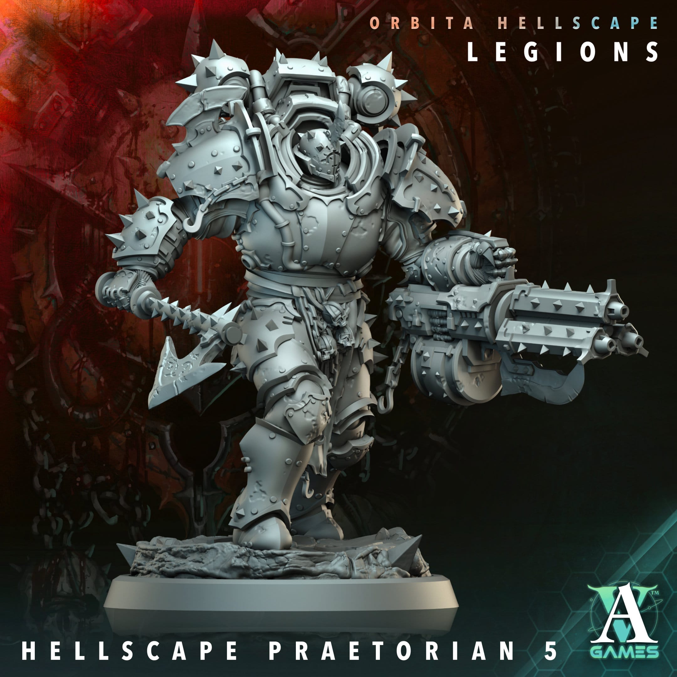 3D Printed Archvillain Games Hellscape Praetorian Orbita Hellscape - Legions 28 32mm D&D