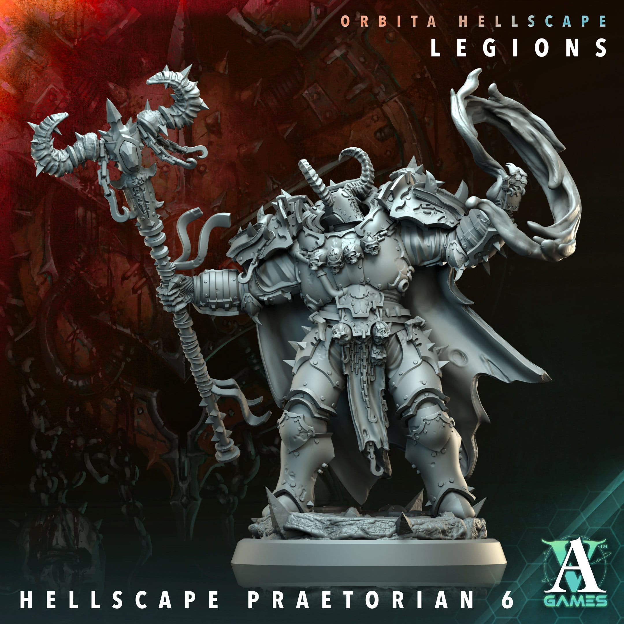 3D Printed Archvillain Games Hellscape Praetorian Orbita Hellscape - Legions 28 32mm D&D