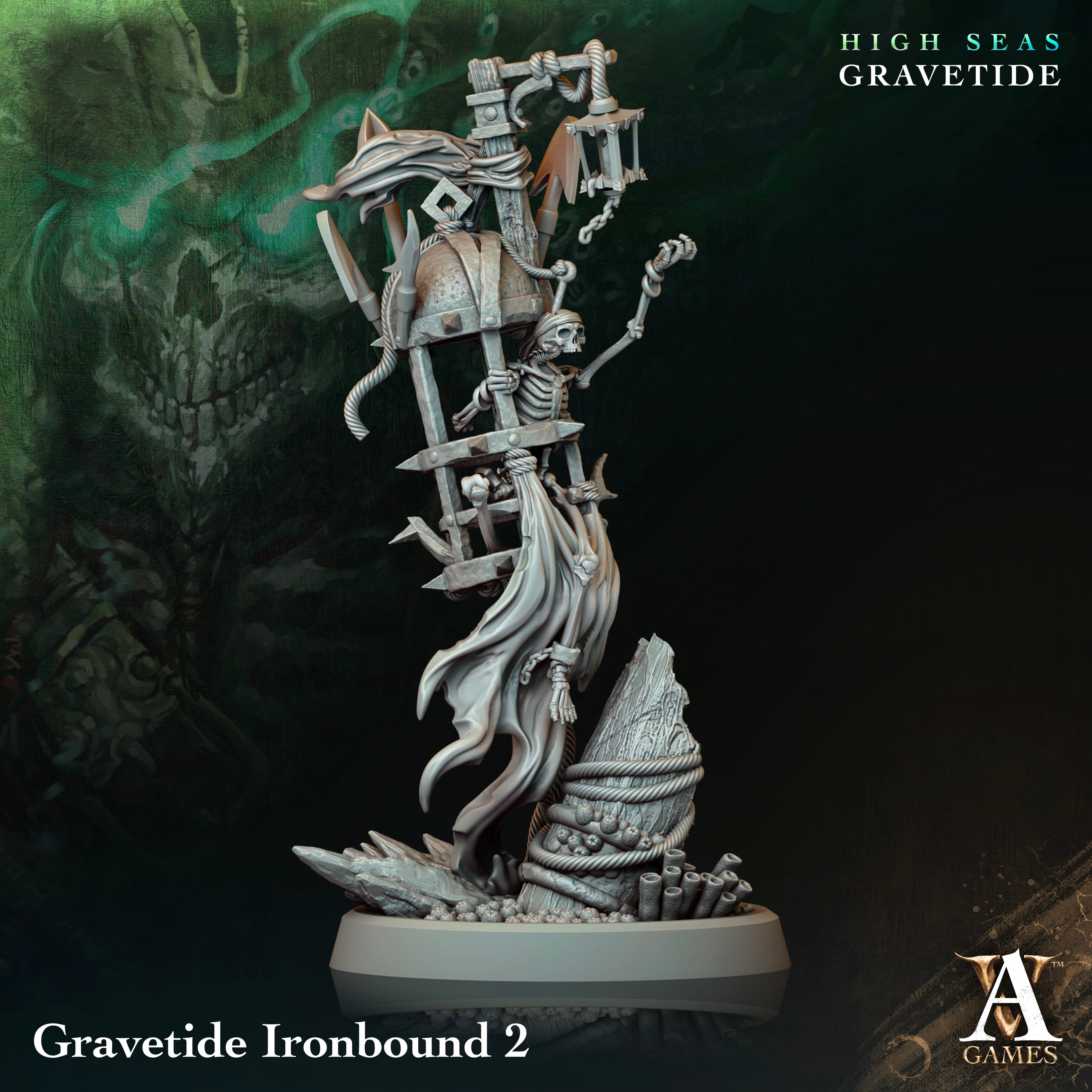 3D Printed Archvillain Games High Seas - Gravetide Gravetide Ironbound 28 32mm D&D