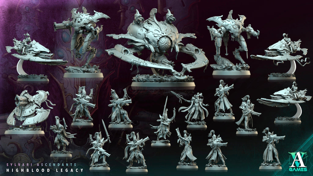 3D Printed Archvillain Games Highblood Knight Sylvari Ascendants Highblood Legacy Archvillain Society Vol XXXV 28 32mm D&D