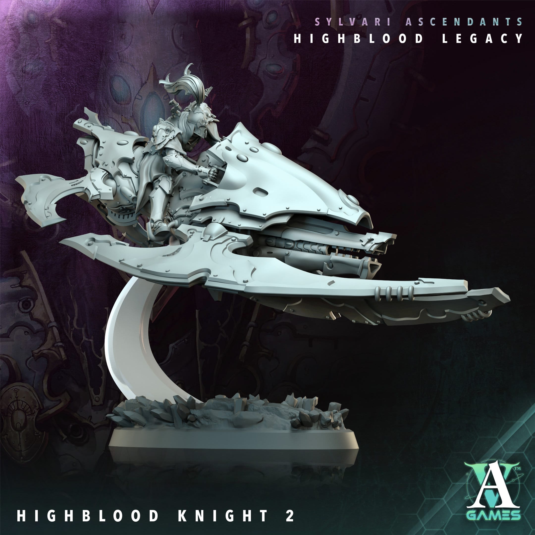 3D Printed Archvillain Games Highblood Knight Sylvari Ascendants Highblood Legacy Archvillain Society Vol XXXV 28 32mm D&D