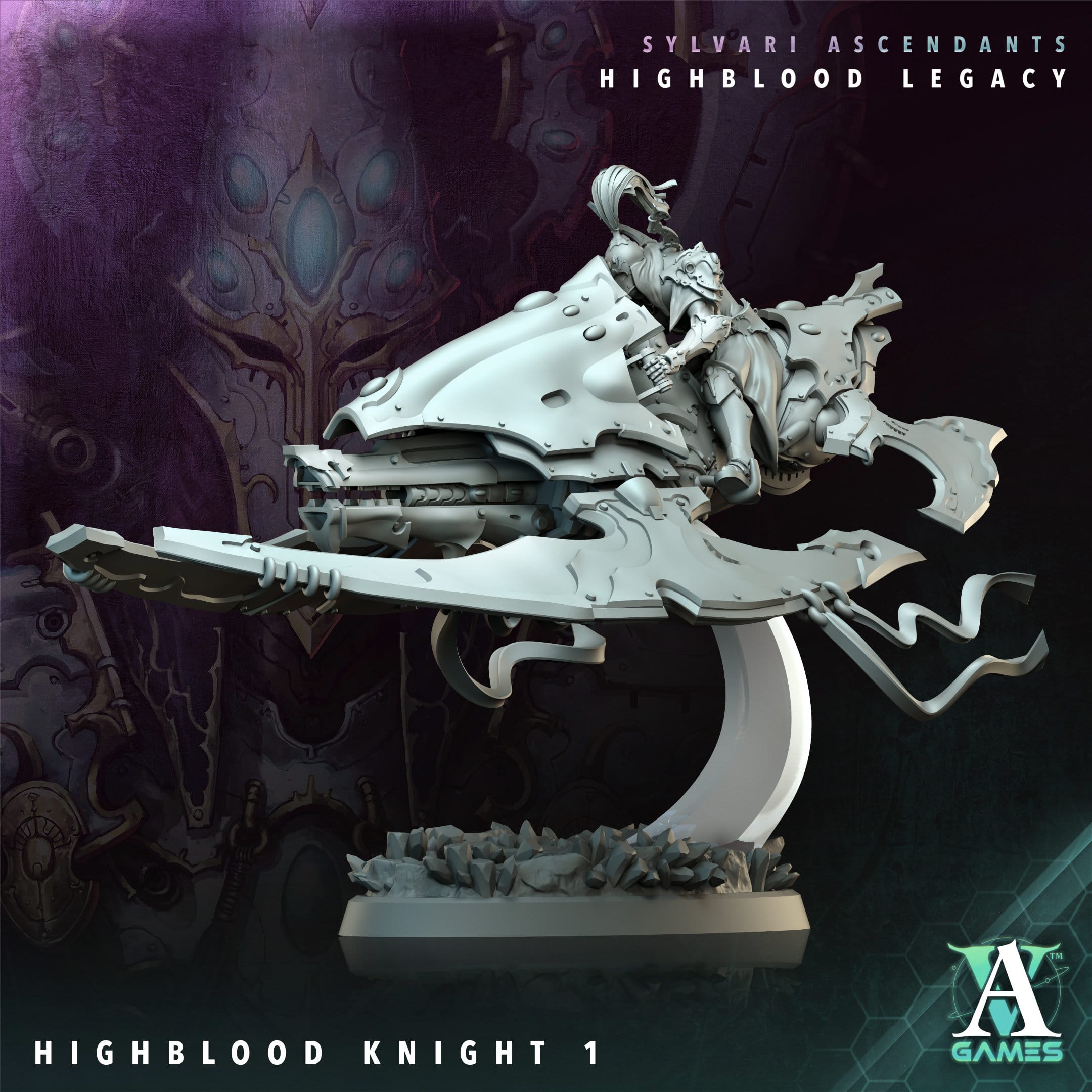 3D Printed Archvillain Games Highblood Knight Sylvari Ascendants Highblood Legacy Archvillain Society Vol XXXV 28 32mm D&D