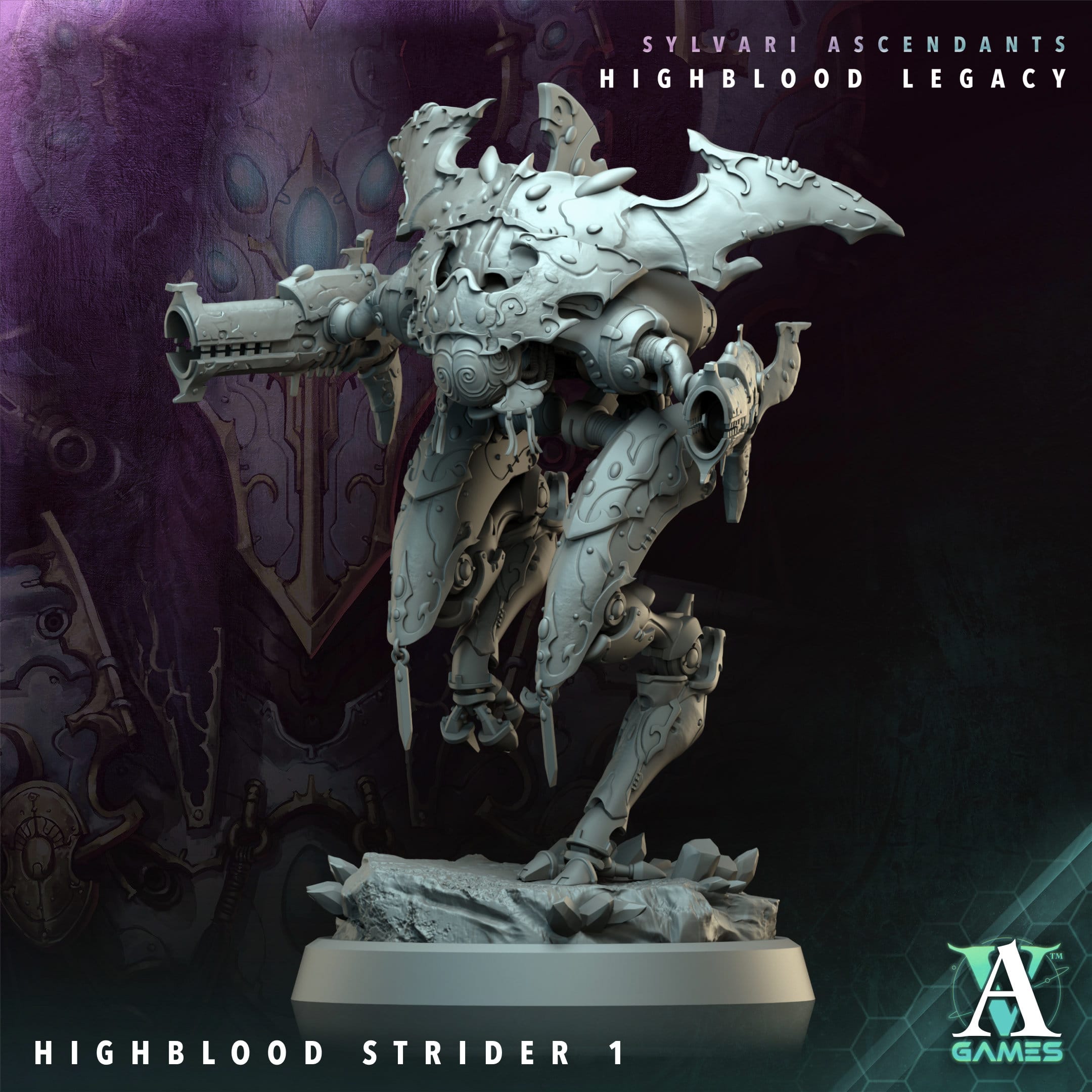 3D Printed Archvillain Games Highblood Strider Sylvari Ascendants Highblood Legacy Archvillain Society Vol XXXV 28 32mm D&D