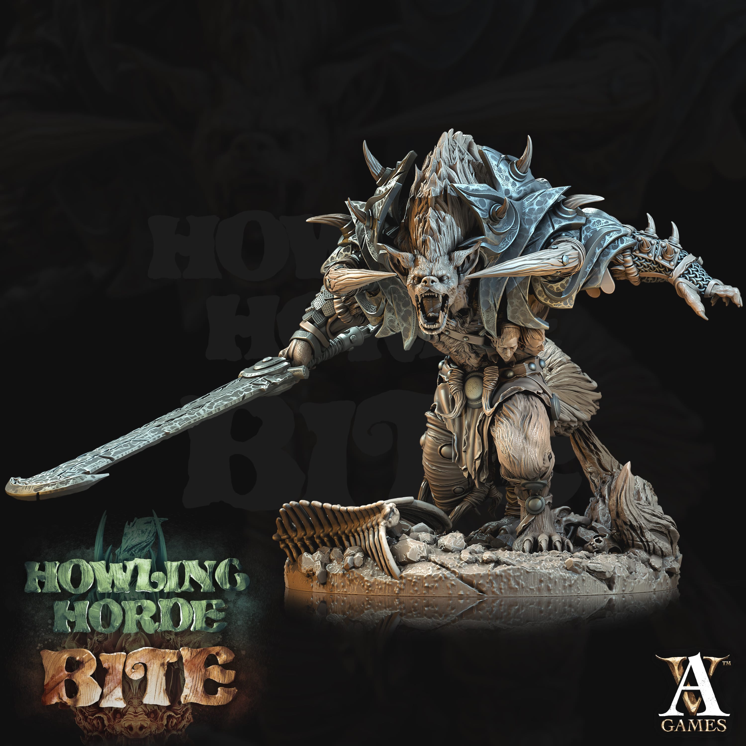 3D Printed Archvillain Games Howling Horde - Gnoll Brutes 28mm 32mm D&D