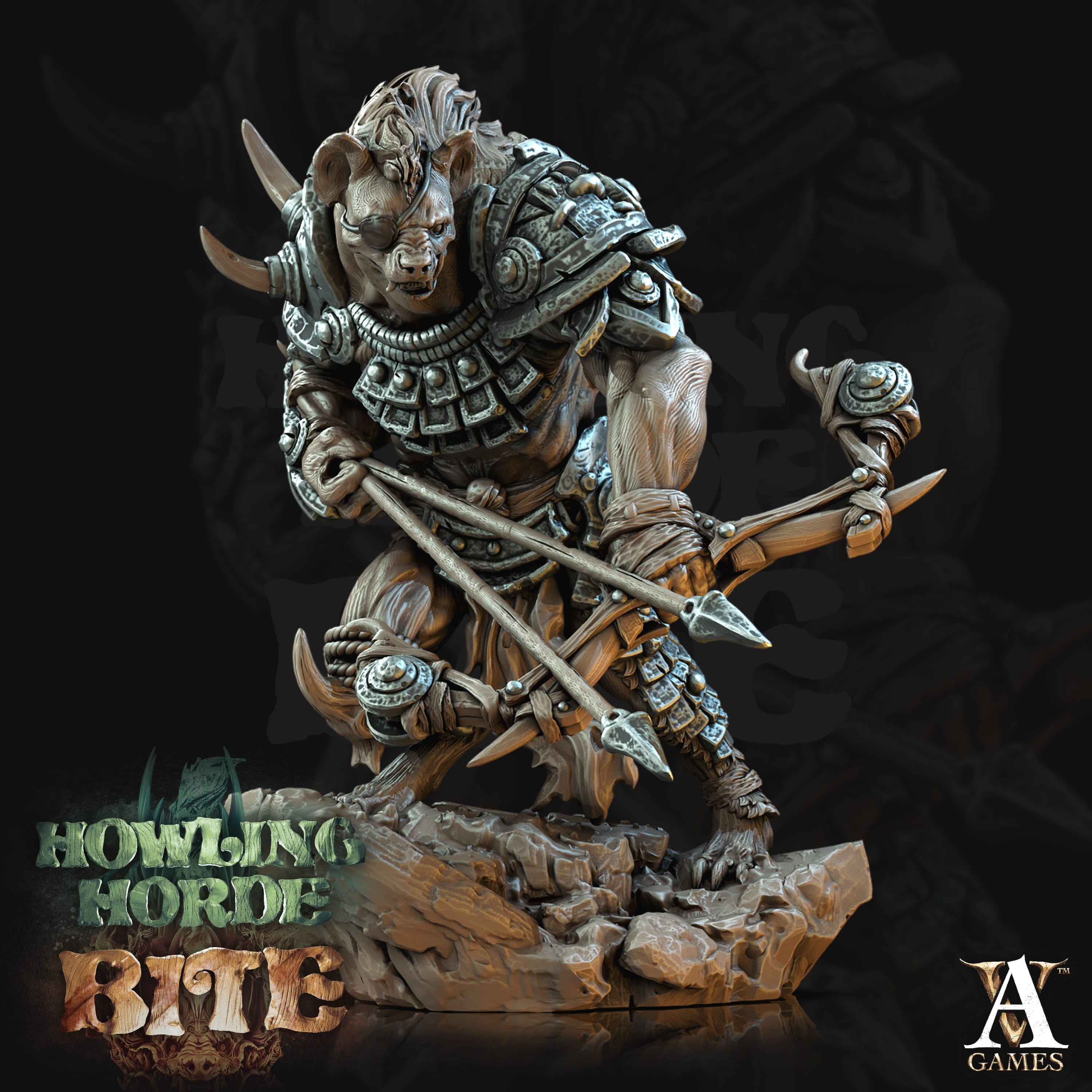 3D Printed Archvillain Games Howling Horde - Gnoll Scouts 28mm 32mm D&D